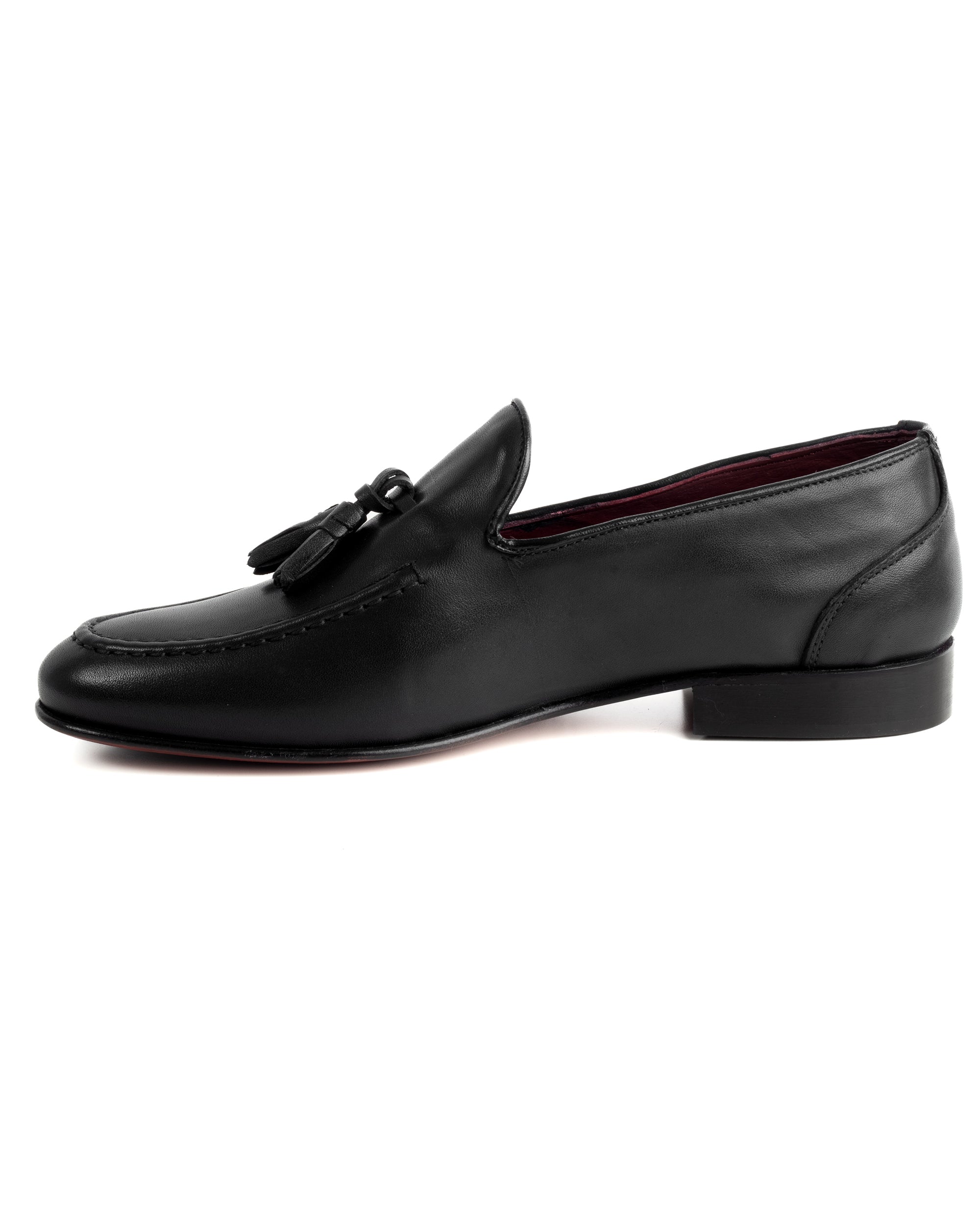 Mocassini College Uomo Con Nappine Scarpe Classiche Ecopelle Morbida Eleganti Cerimonia Suola Di Cuoio Con Ovalino Antiscivolo Casual Nero GIOSAL-S1282A