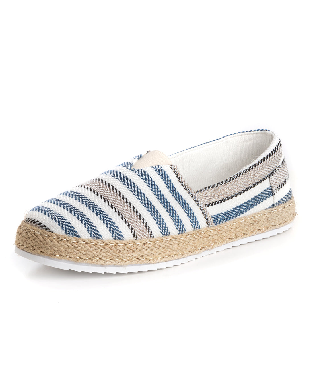Espadrillas Scarpe Uomo Unisex Tela Estive Mare Rigate Blu Cotone Comode Leggere GIOSAL-S1199A
