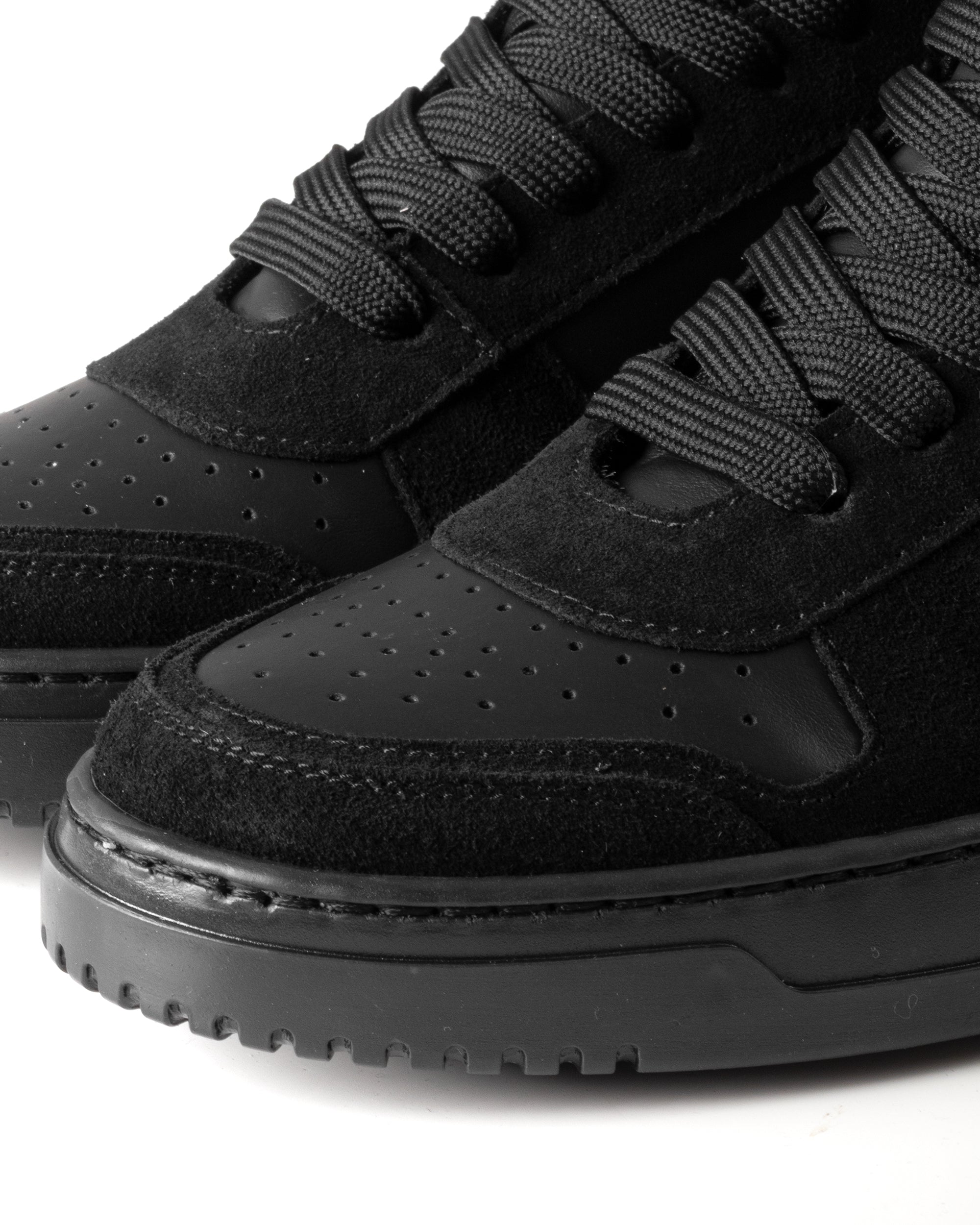 Scarpe Uomo Sneakers Alte Casual Sportive Ecopelle Camoscio Nero GIOSAL-S1240A