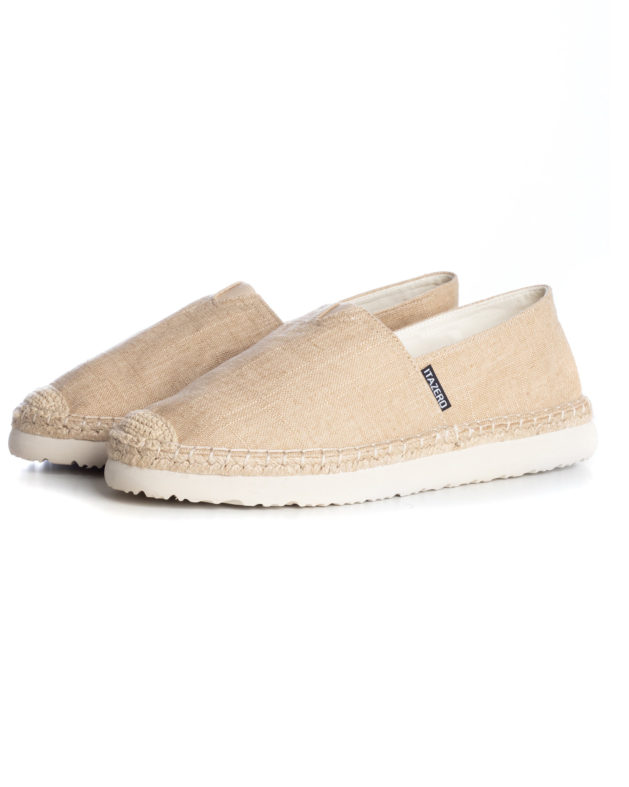 Espadrillas Scarpe Uomo Unisex Tela Estive Mare Cotone Comode Leggere Tinta Unita Beige GIOSAL-S1247A