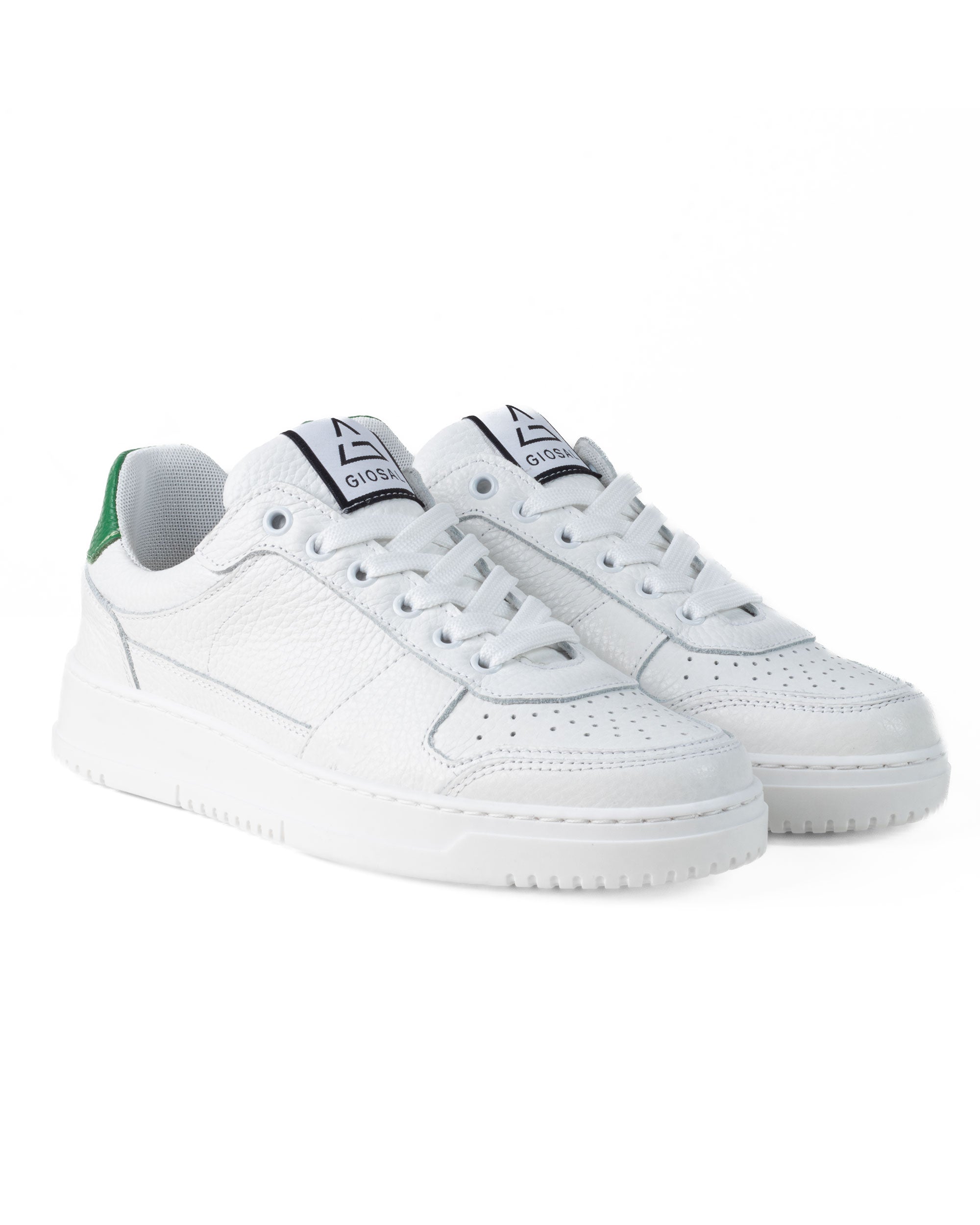 Scarpe Uomo Sneakers Ecopelle Martellata Bianche Casual Sportive Pelle