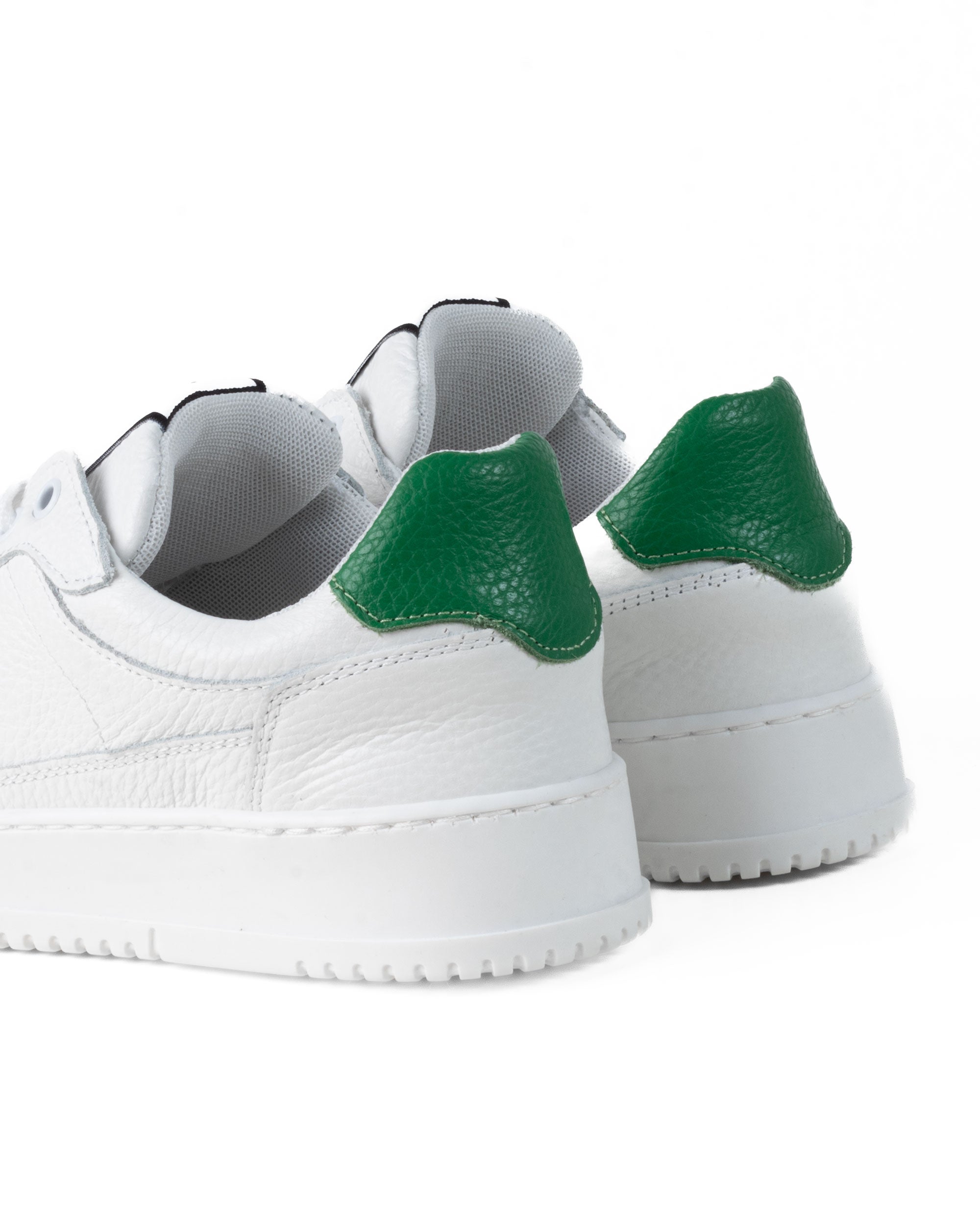 Scarpe Uomo Sneakers Ecopelle Martellata Bianche Casual Sportive Pelle Bottolato Verde GIOSAL-S1256A