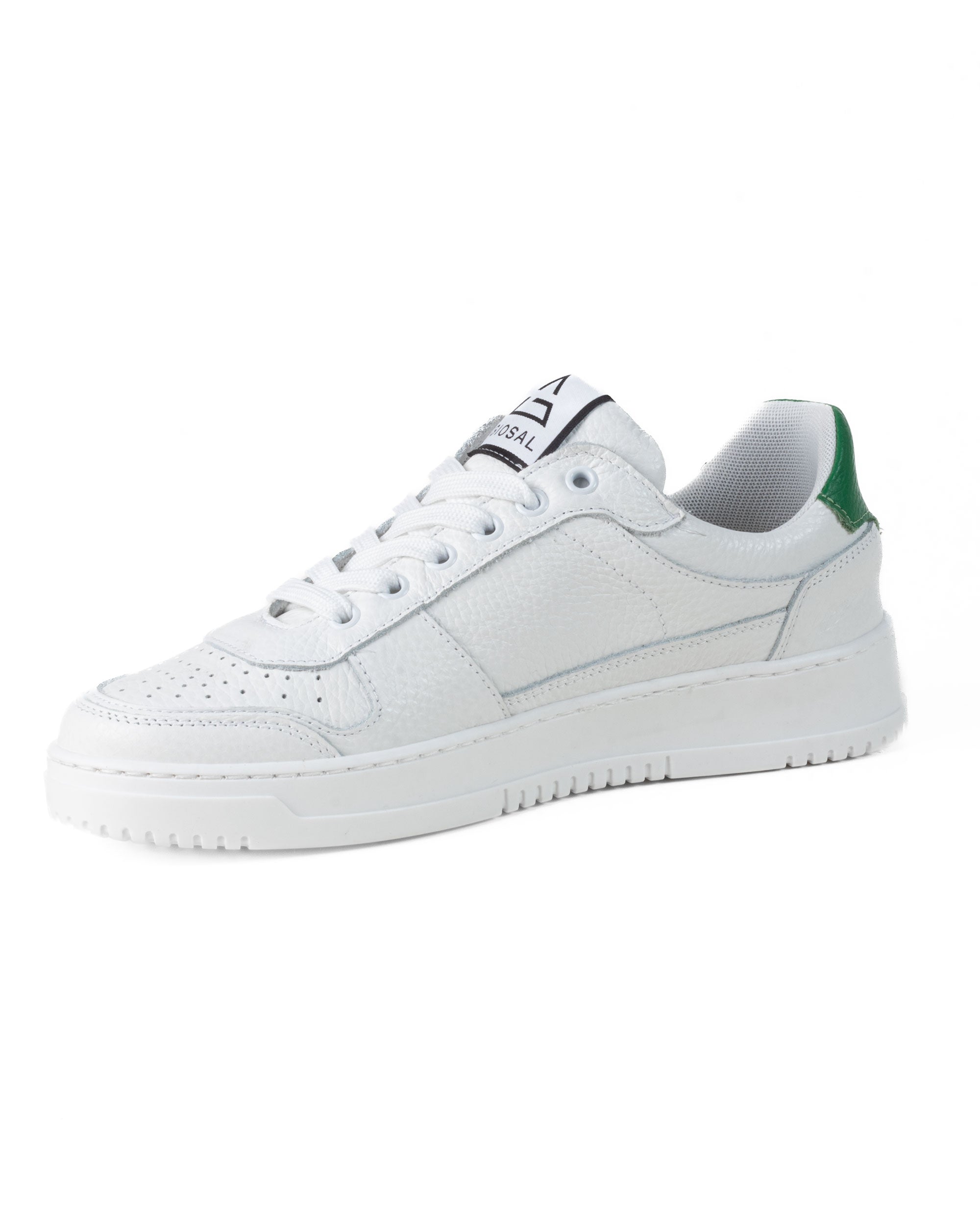 Scarpe Uomo Sneakers Ecopelle Martellata Bianche Casual Sportive Pelle Bottolato Verde GIOSAL-S1256A