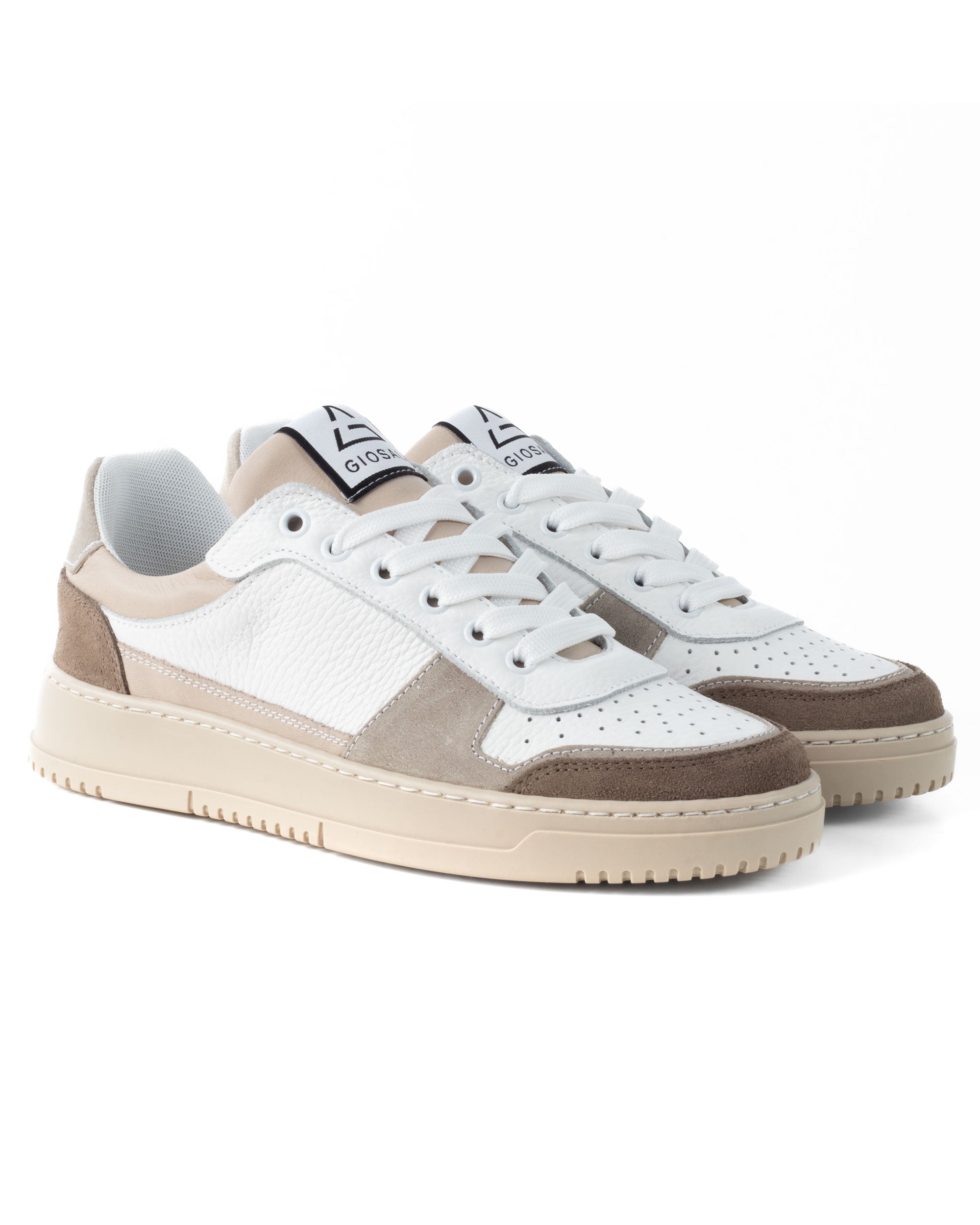 Scarpe Uomo Sneakers Bianche Ecopelle Martellata Casual Sportive Pelle