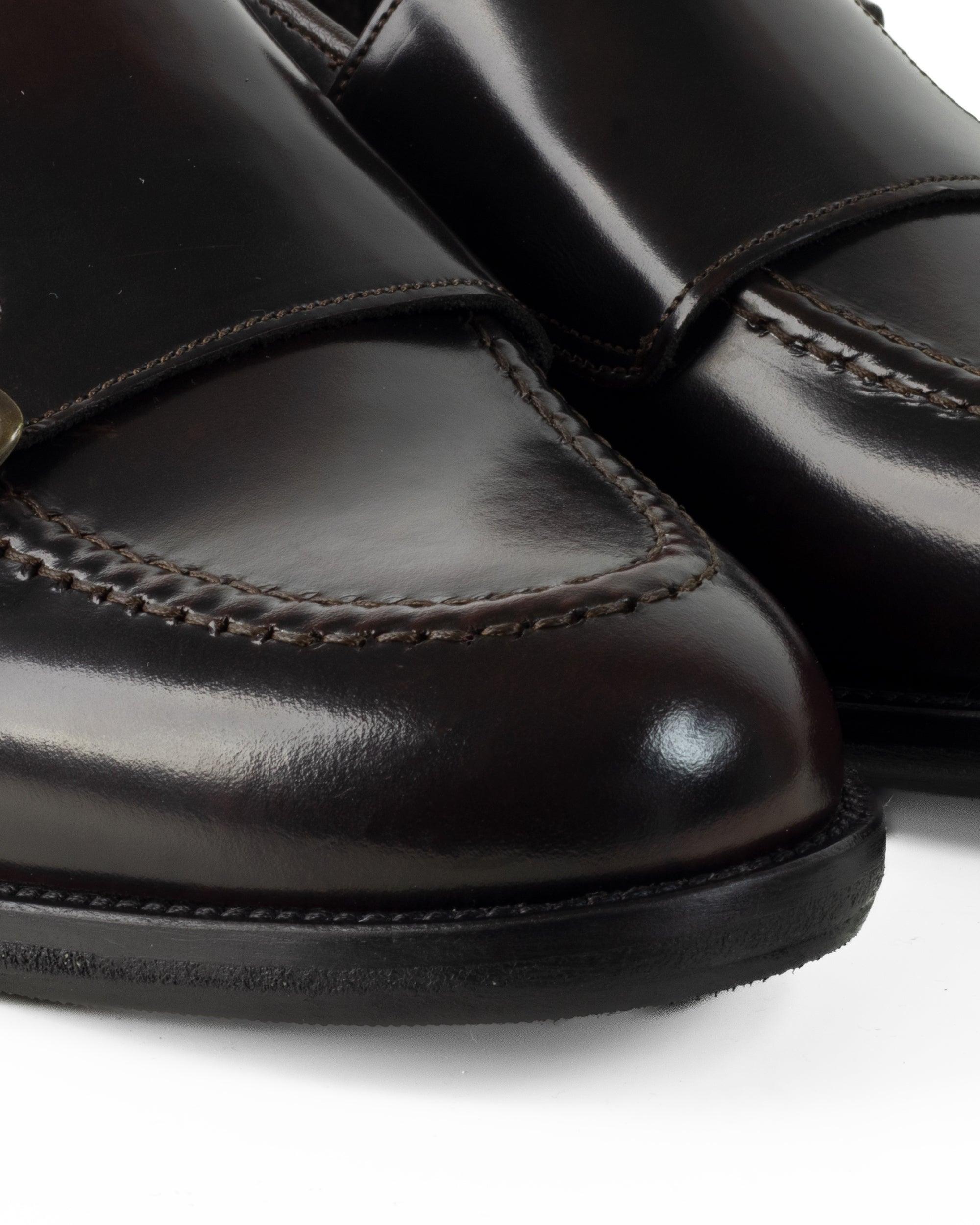 Mocassini Doppia Fibbia Uomo Scarpe Ecopelle Abrasivate Lucide Eleganti Cerimonia Suola Di Cuoio Casual Marrone GIOSAL-S1264A