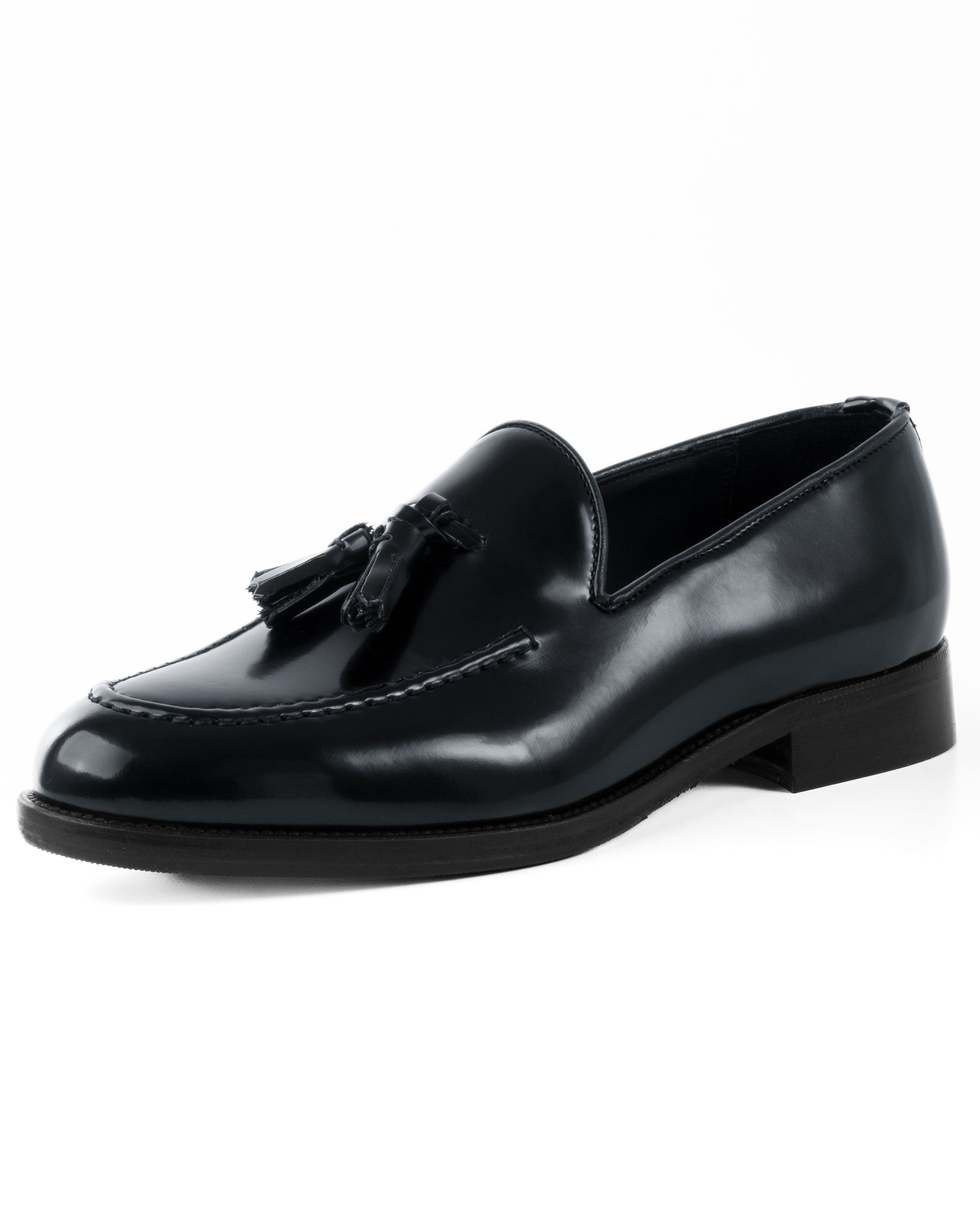 Mocassini Uomo Con Nappine Scarpe Ecopelle Abrasivate Lucide Eleganti Cerimonia Suola Di Cuoio Casual Blu GIOSAL-S1266A
