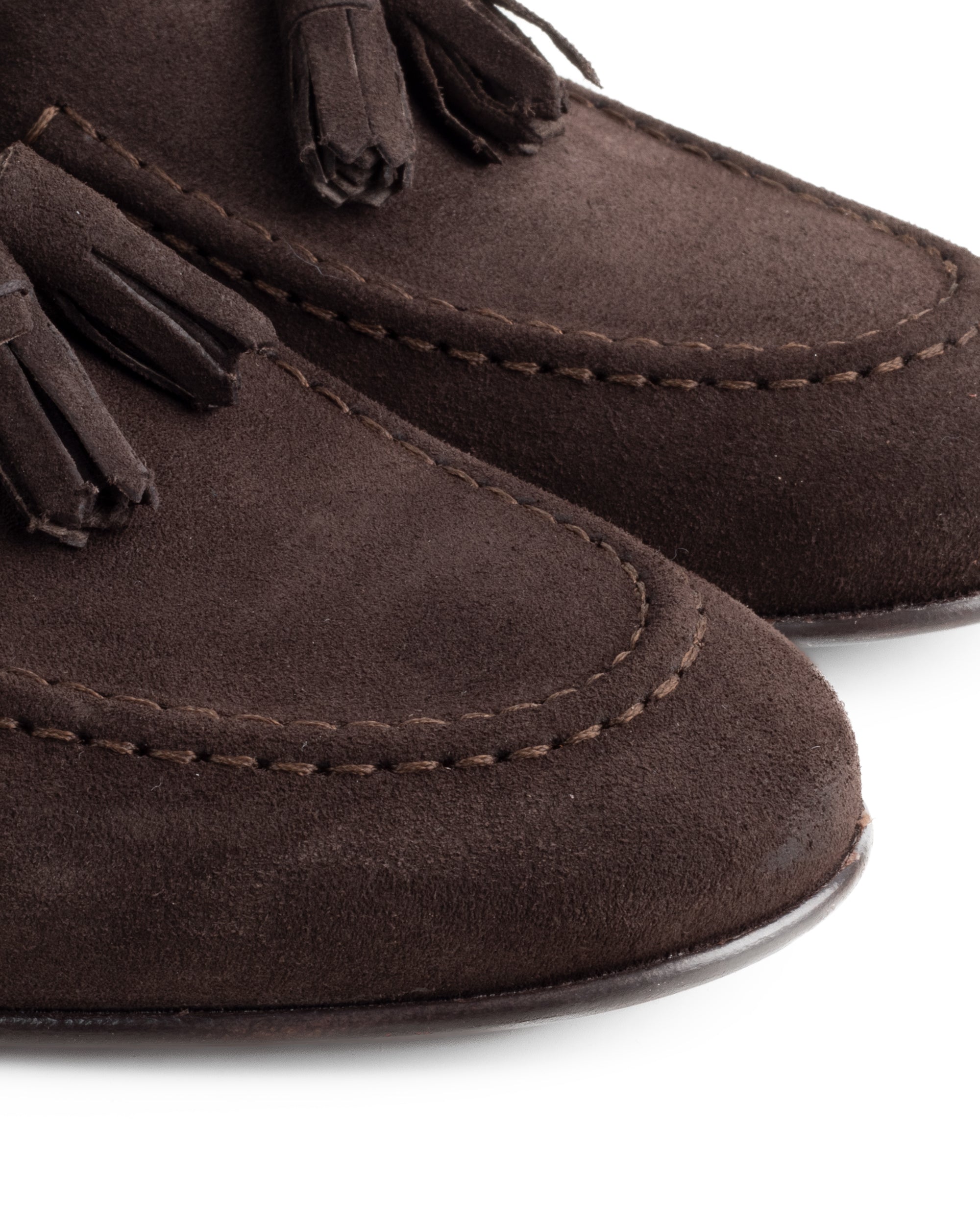 Mocassini Uomo Con Nappine Scarpe Camoscio Eleganti Cerimonia Pelle Scamosciata Suola Di Cuoio Con Ovalino Antiscivolo Casual Marrone GIOSAL-S1267A