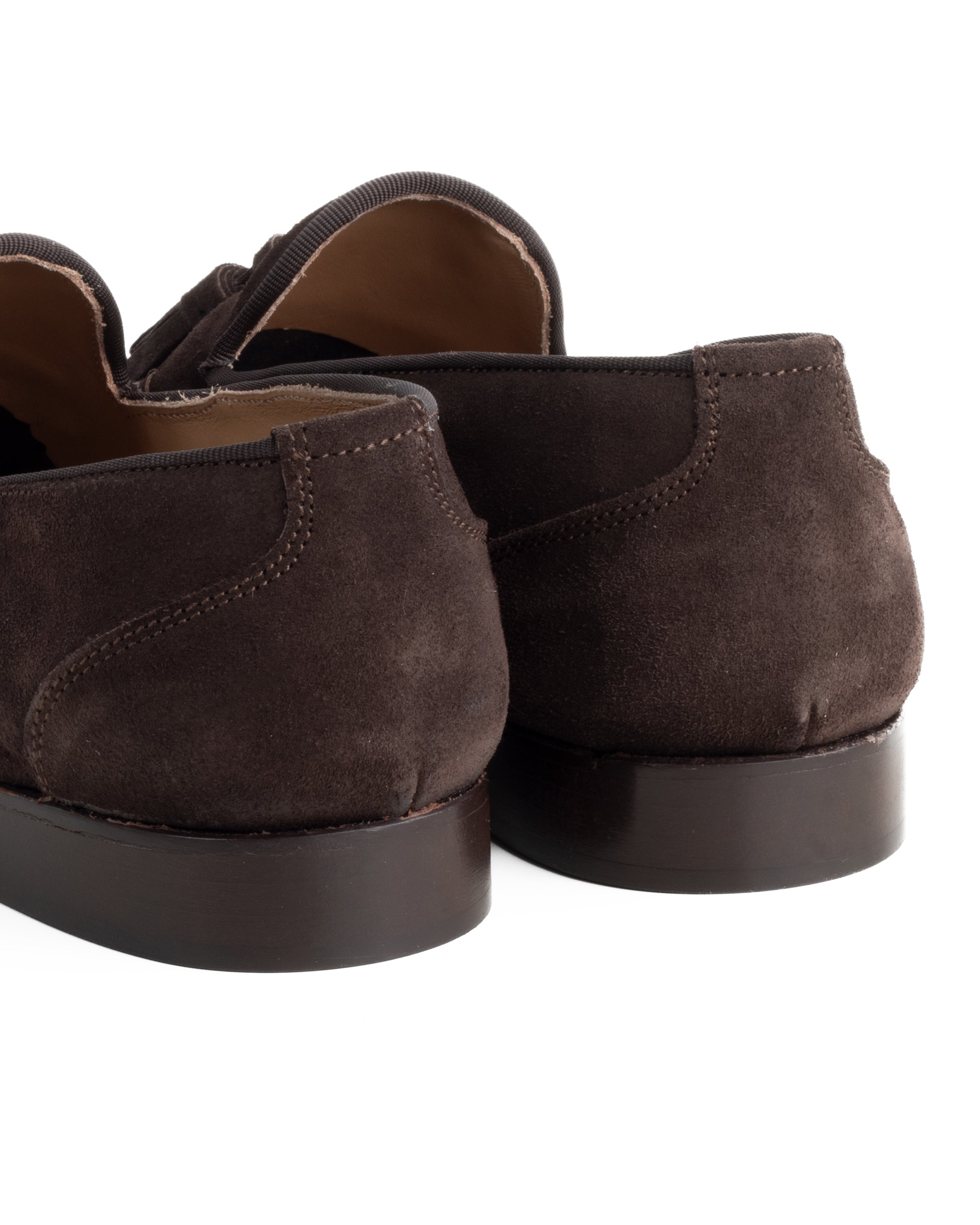 Mocassini Uomo Con Nappine Scarpe Camoscio Eleganti Cerimonia Pelle Scamosciata Suola Di Cuoio Con Ovalino Antiscivolo Casual Marrone GIOSAL-S1267A