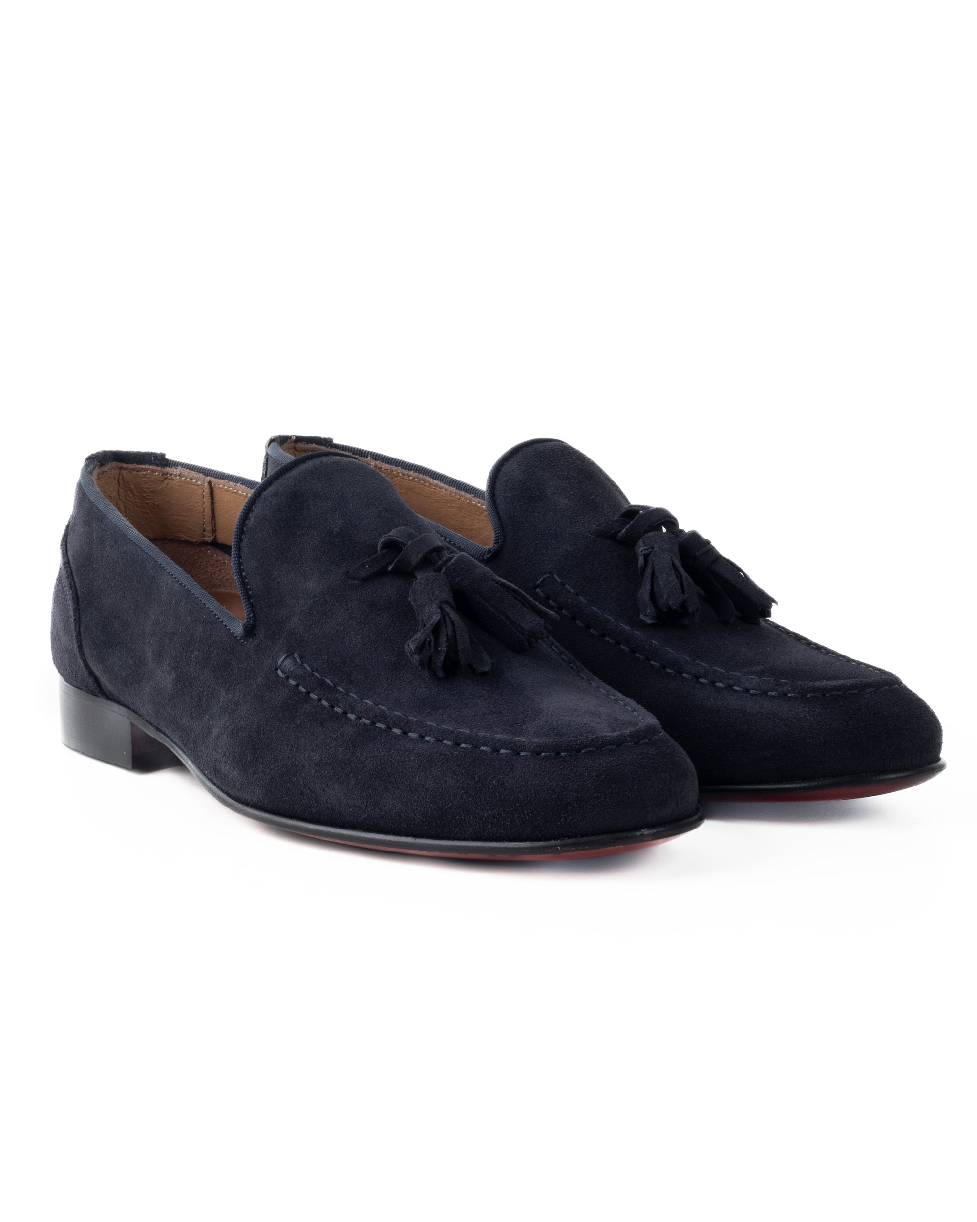 Mocassini Uomo Con Nappine Scarpe Camoscio Eleganti Cerimonia Pelle Scamosciata Suola Di Cuoio Con Ovalino Antiscivolo Casual Blu GIOSAL-S1268A