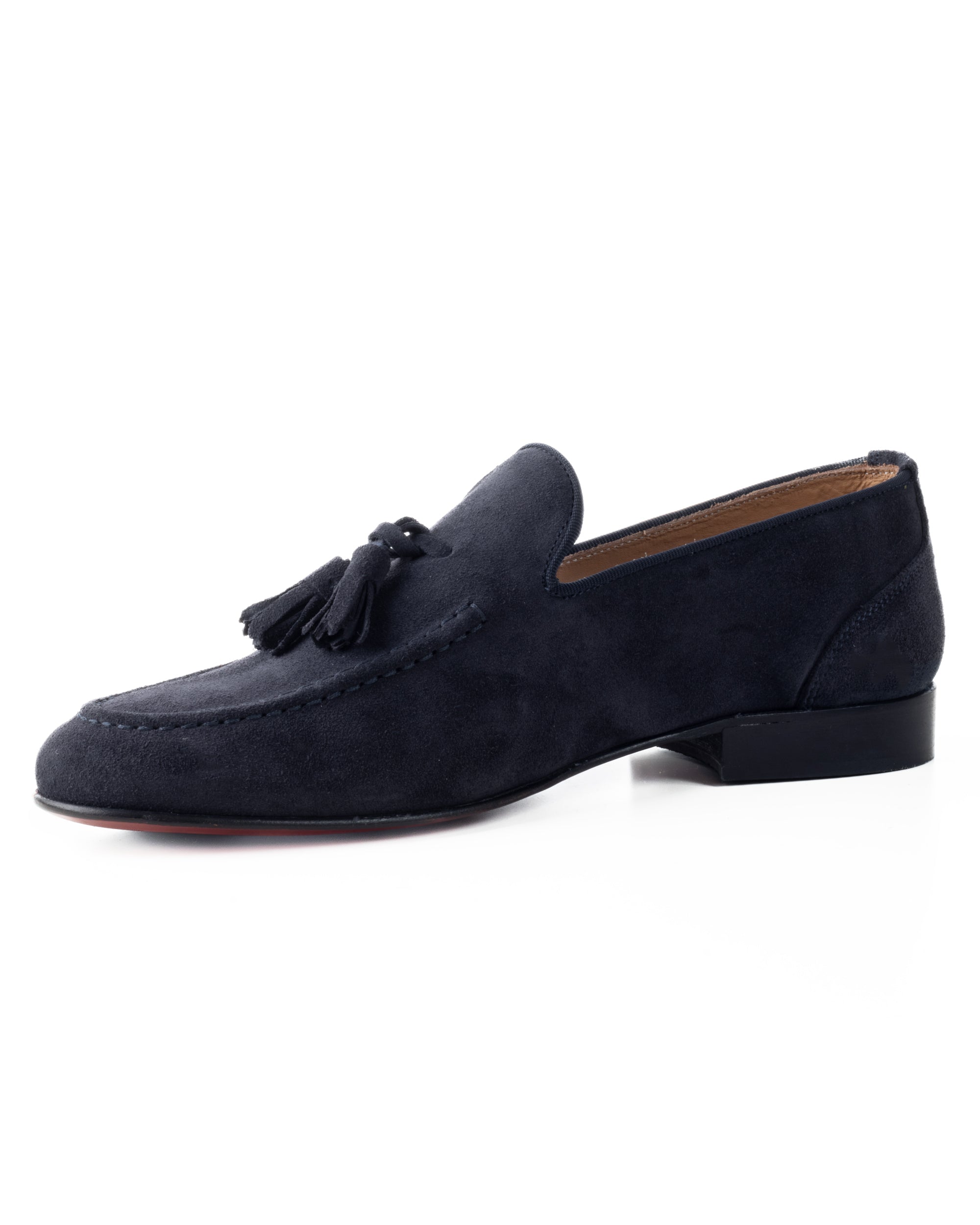 Mocassini Uomo Con Nappine Scarpe Camoscio Eleganti Cerimonia Pelle Scamosciata Suola Di Cuoio Con Ovalino Antiscivolo Casual Blu GIOSAL-S1268A