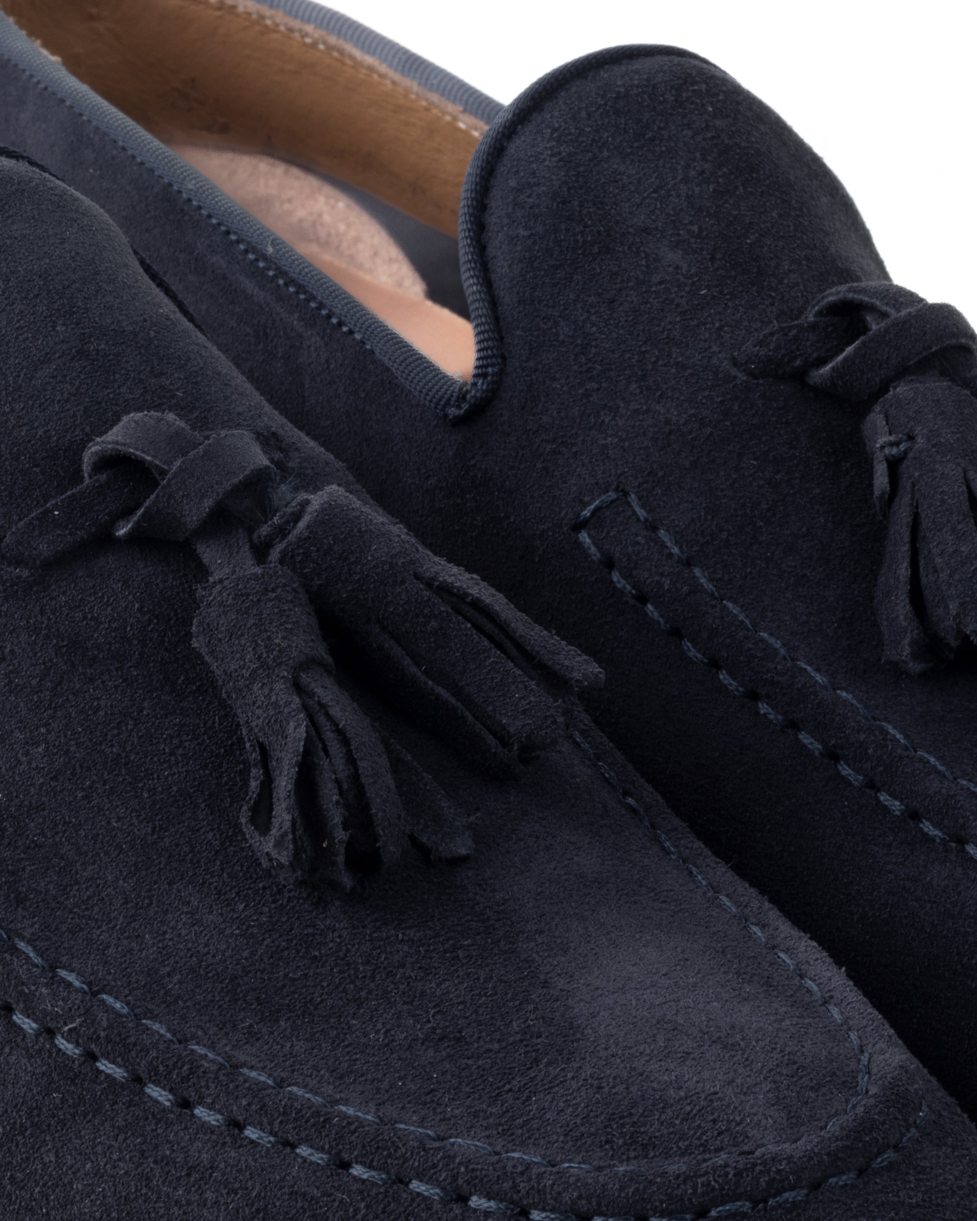 Mocassini Uomo Con Nappine Scarpe Camoscio Eleganti Cerimonia Pelle Scamosciata Suola Di Cuoio Con Ovalino Antiscivolo Casual Blu GIOSAL-S1268A