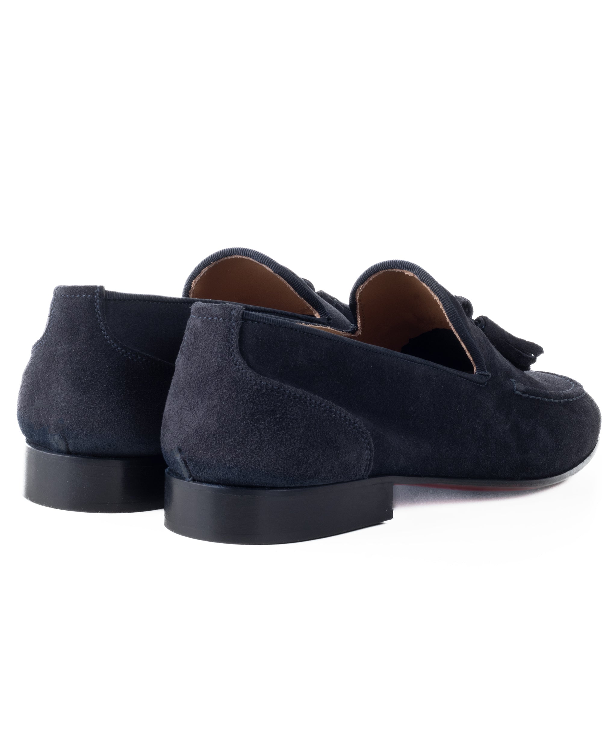 Mocassini Uomo Con Nappine Scarpe Camoscio Eleganti Cerimonia Pelle Scamosciata Suola Di Cuoio Con Ovalino Antiscivolo Casual Blu GIOSAL-S1268A