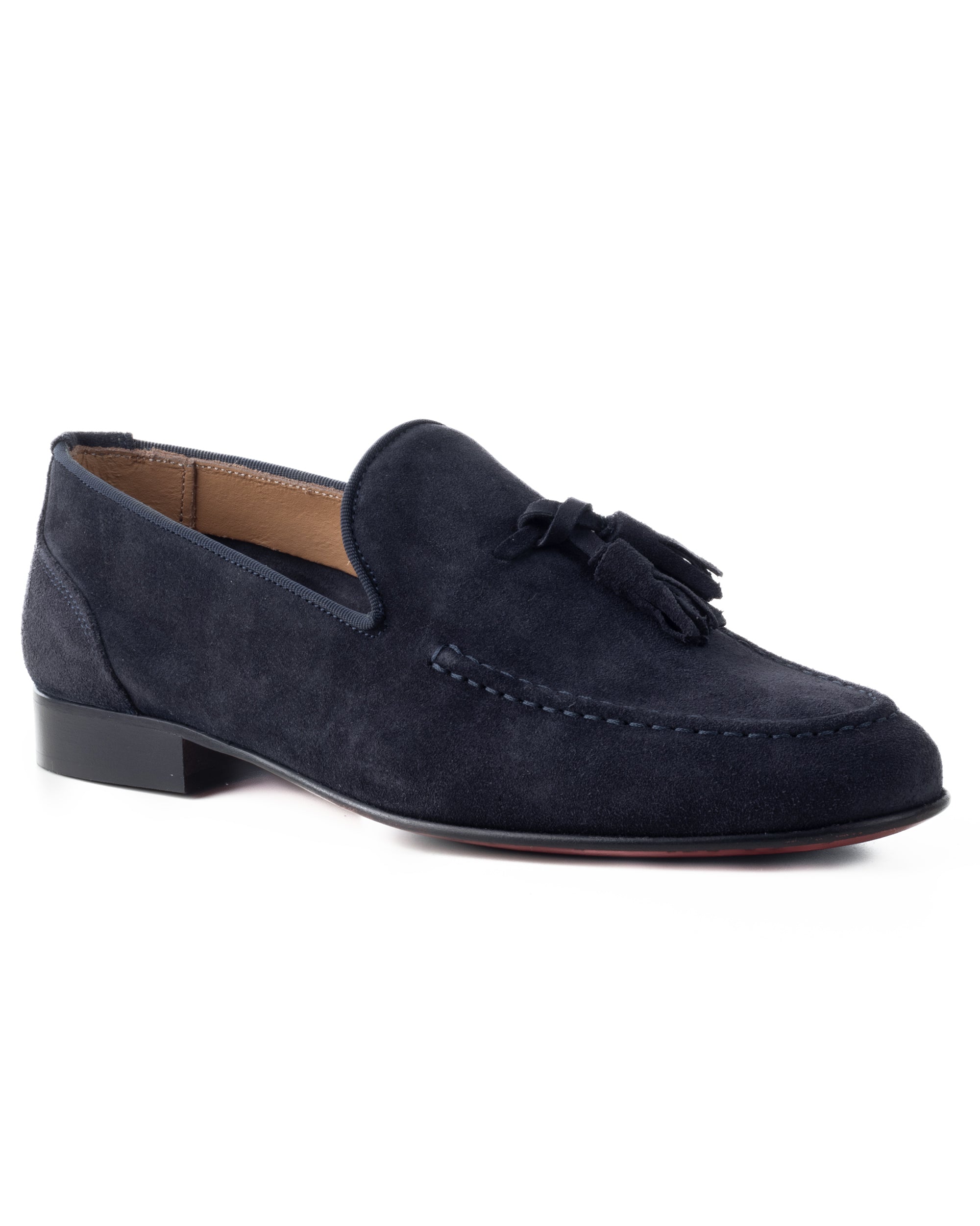 Mocassini Uomo Con Nappine Scarpe Camoscio Eleganti Cerimonia Pelle Scamosciata Suola Di Cuoio Con Ovalino Antiscivolo Casual Blu GIOSAL-S1268A
