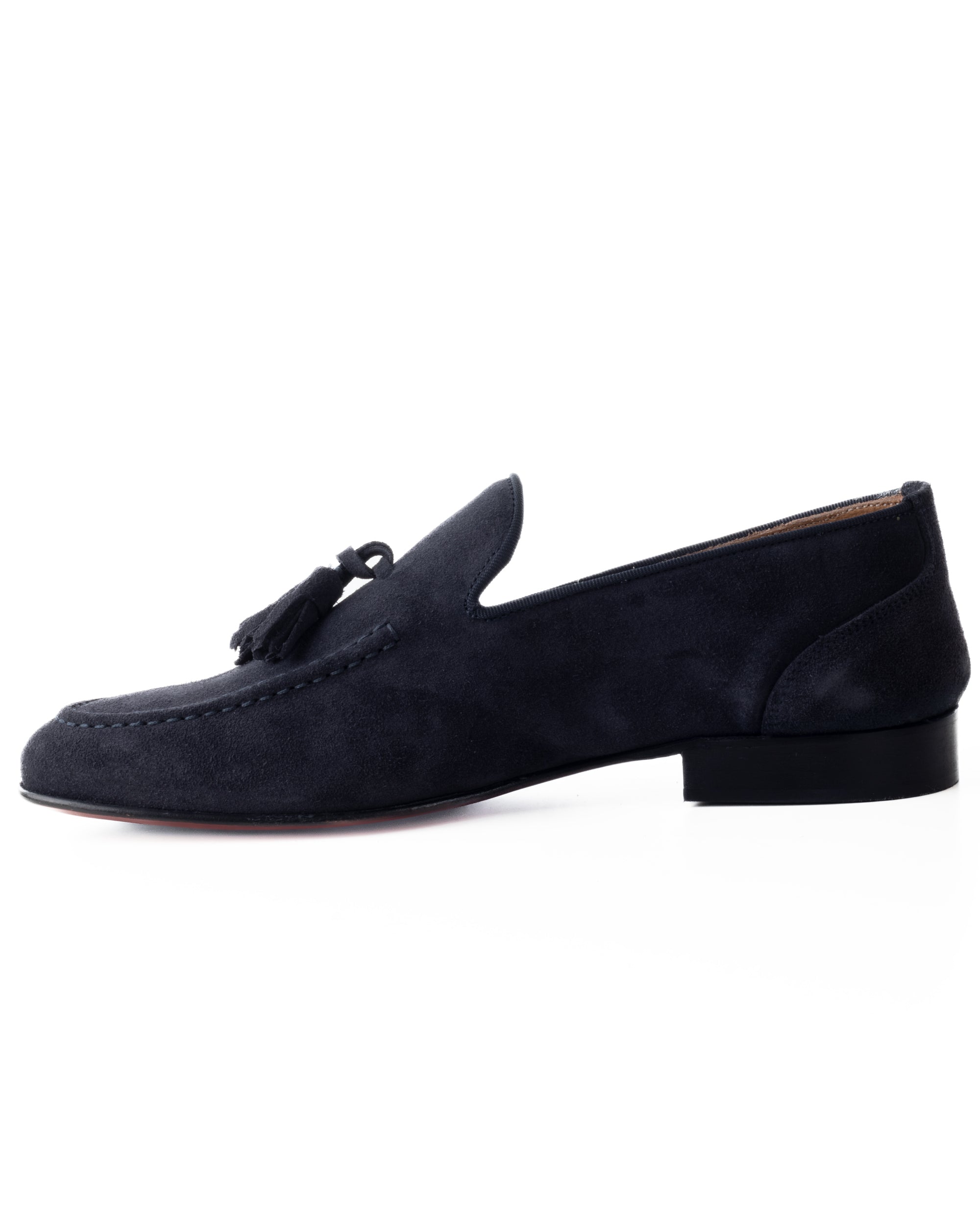 Mocassini Uomo Con Nappine Scarpe Camoscio Eleganti Cerimonia Pelle Scamosciata Suola Di Cuoio Con Ovalino Antiscivolo Casual Blu GIOSAL-S1268A
