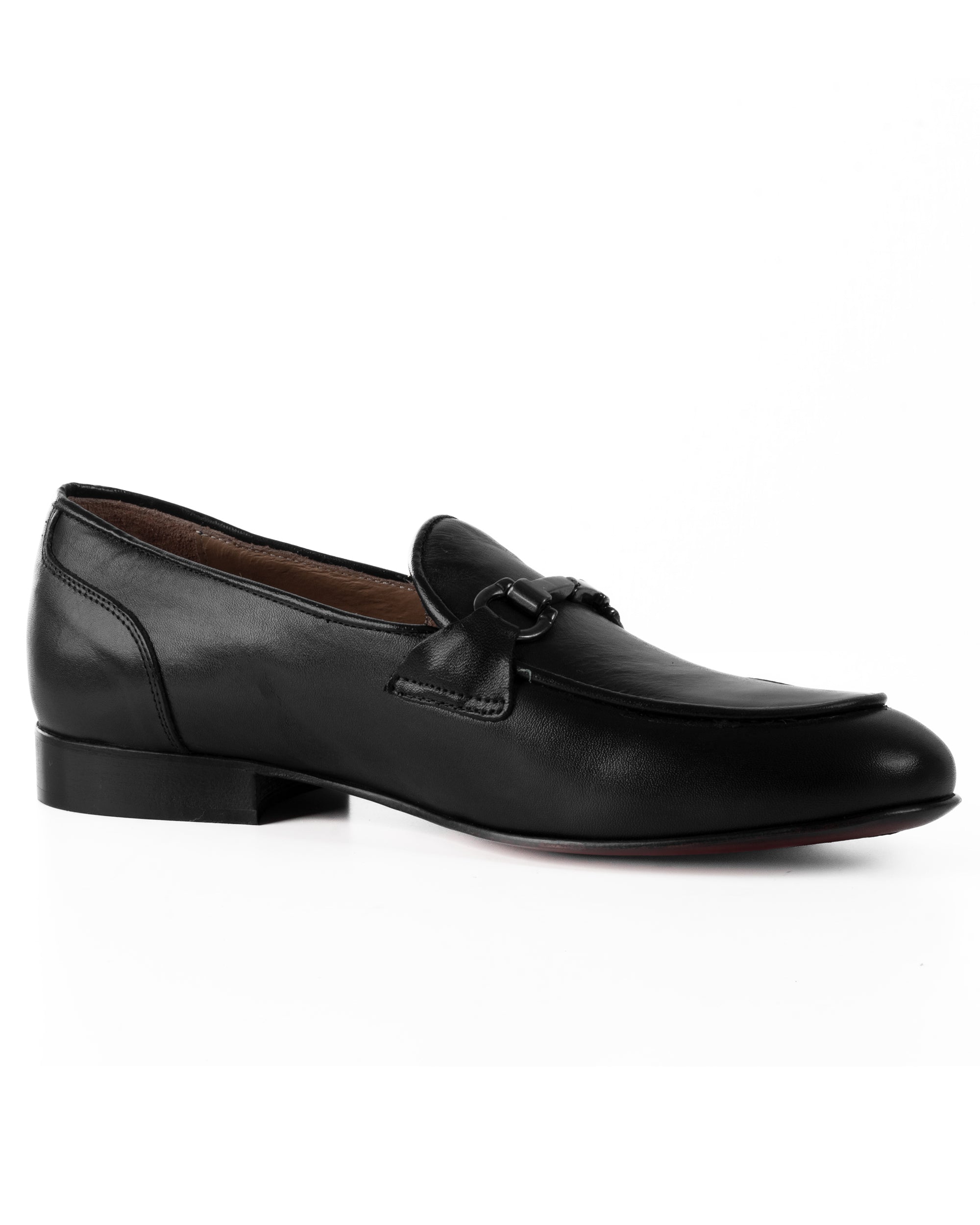 Mocassini Uomo Con Fibbie Morsetto Scarpe Ecopelle Eleganti Pelle Vitello Cerimonia Suola Di Cuoio Con Ovalino Antiscivolo Casual Nero GIOSAL-S1269A