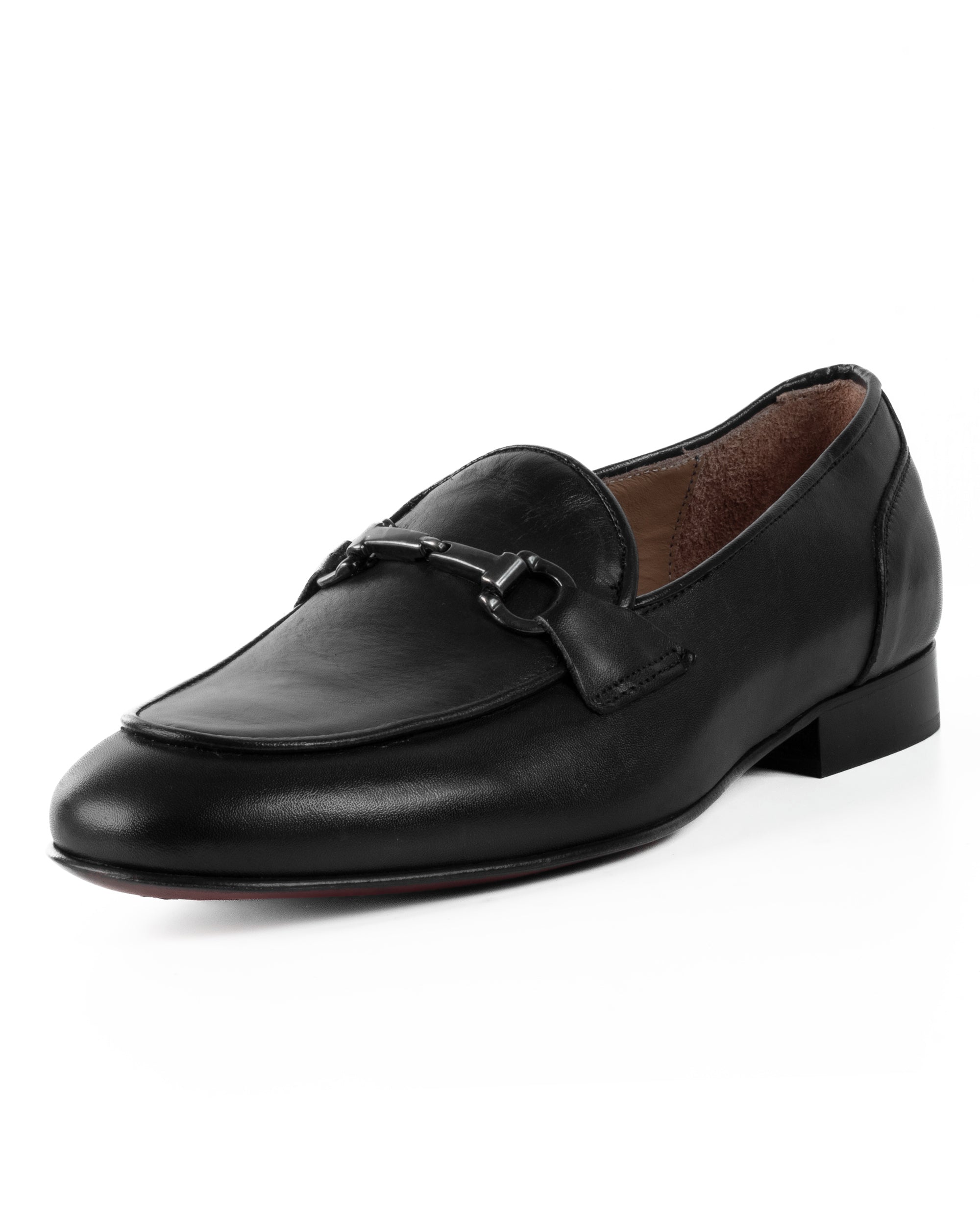 Mocassini Uomo Con Fibbie Morsetto Scarpe Ecopelle Eleganti Pelle Vitello Cerimonia Suola Di Cuoio Con Ovalino Antiscivolo Casual Nero GIOSAL-S1269A