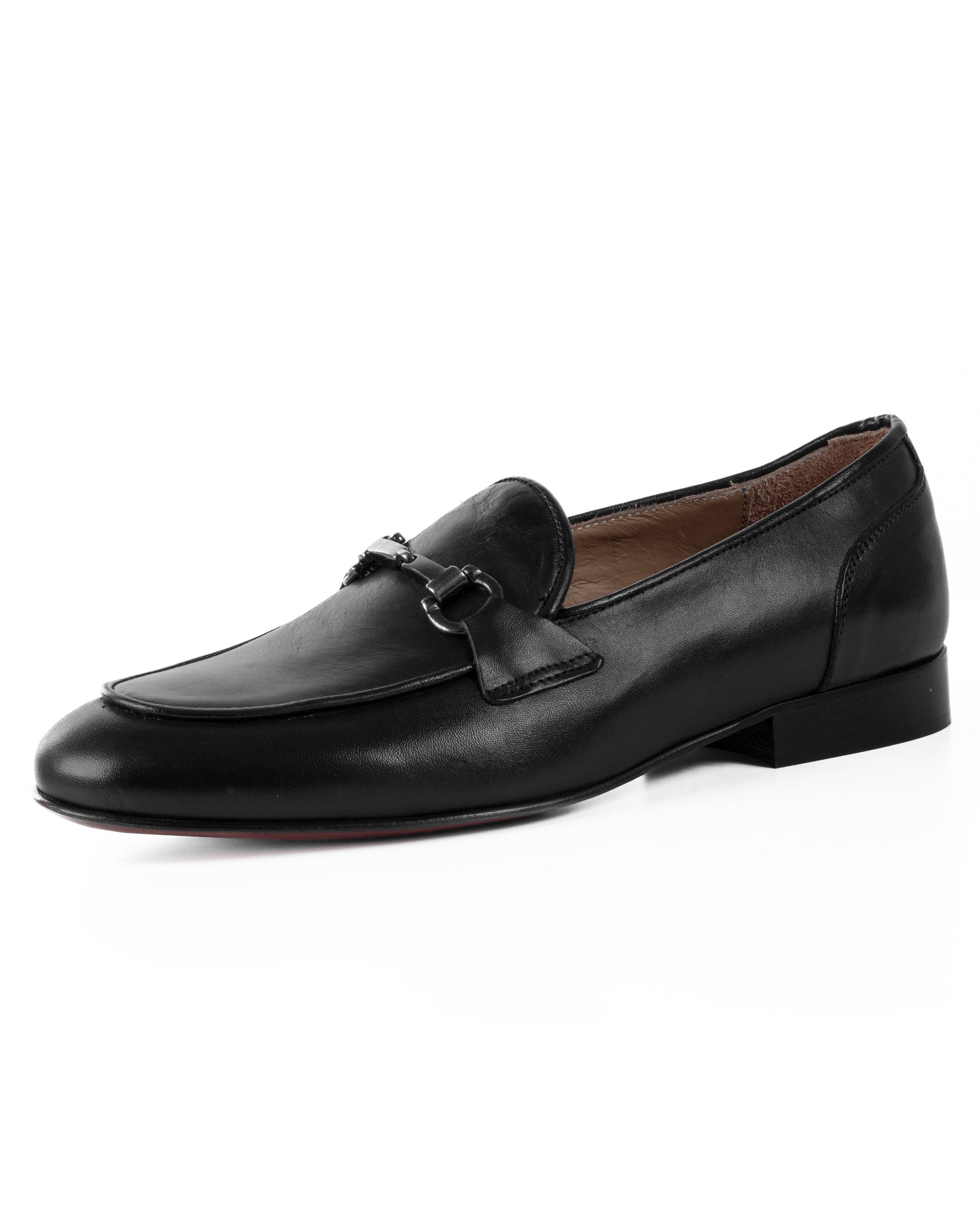 Mocassini Uomo Con Fibbie Morsetto Scarpe Ecopelle Eleganti Pelle Vitello Cerimonia Suola Di Cuoio Con Ovalino Antiscivolo Casual Nero GIOSAL-S1269A