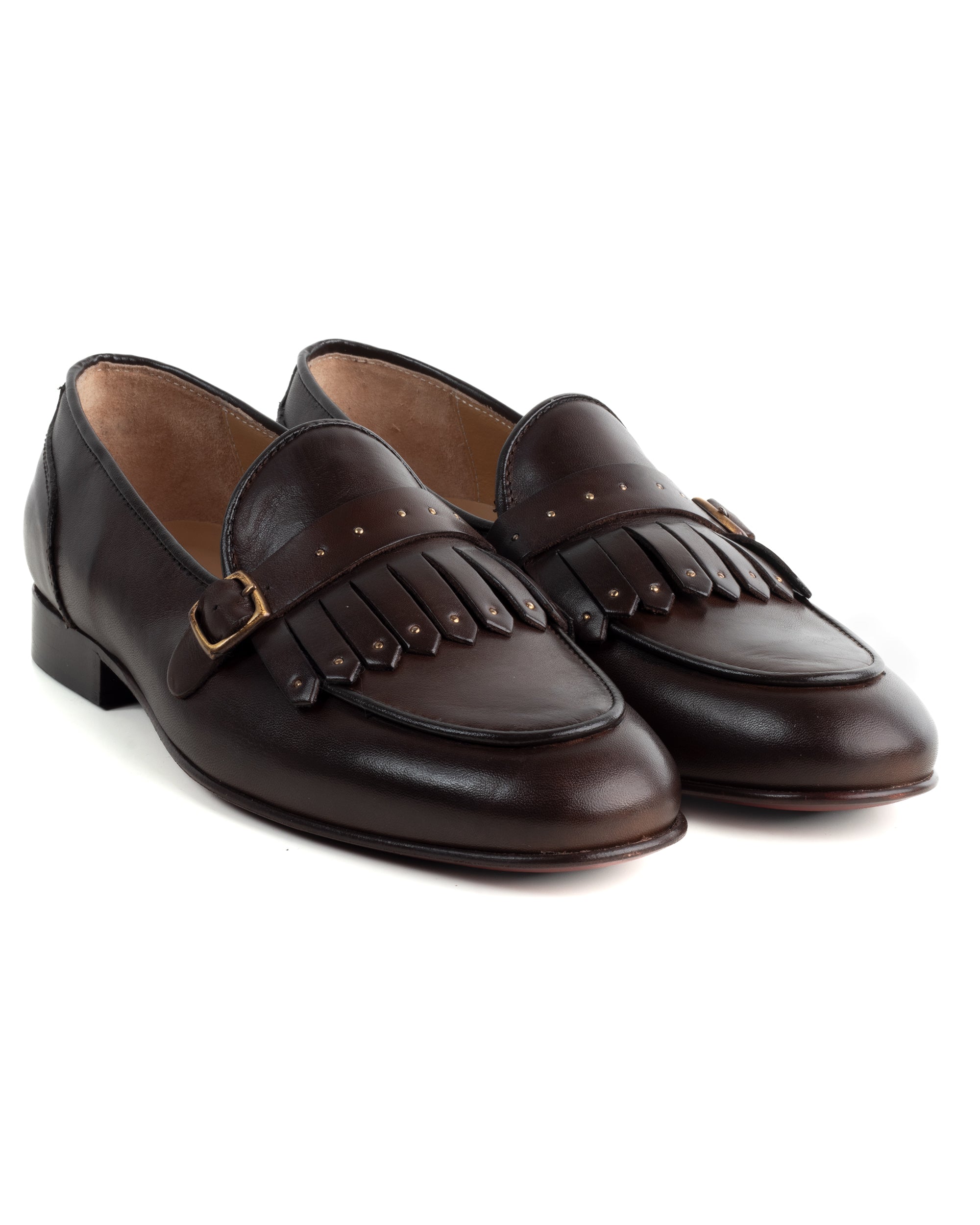 Mocassini Uomo Con Fibbia Frangia Borchie Scarpe Ecopelle Eleganti Pel