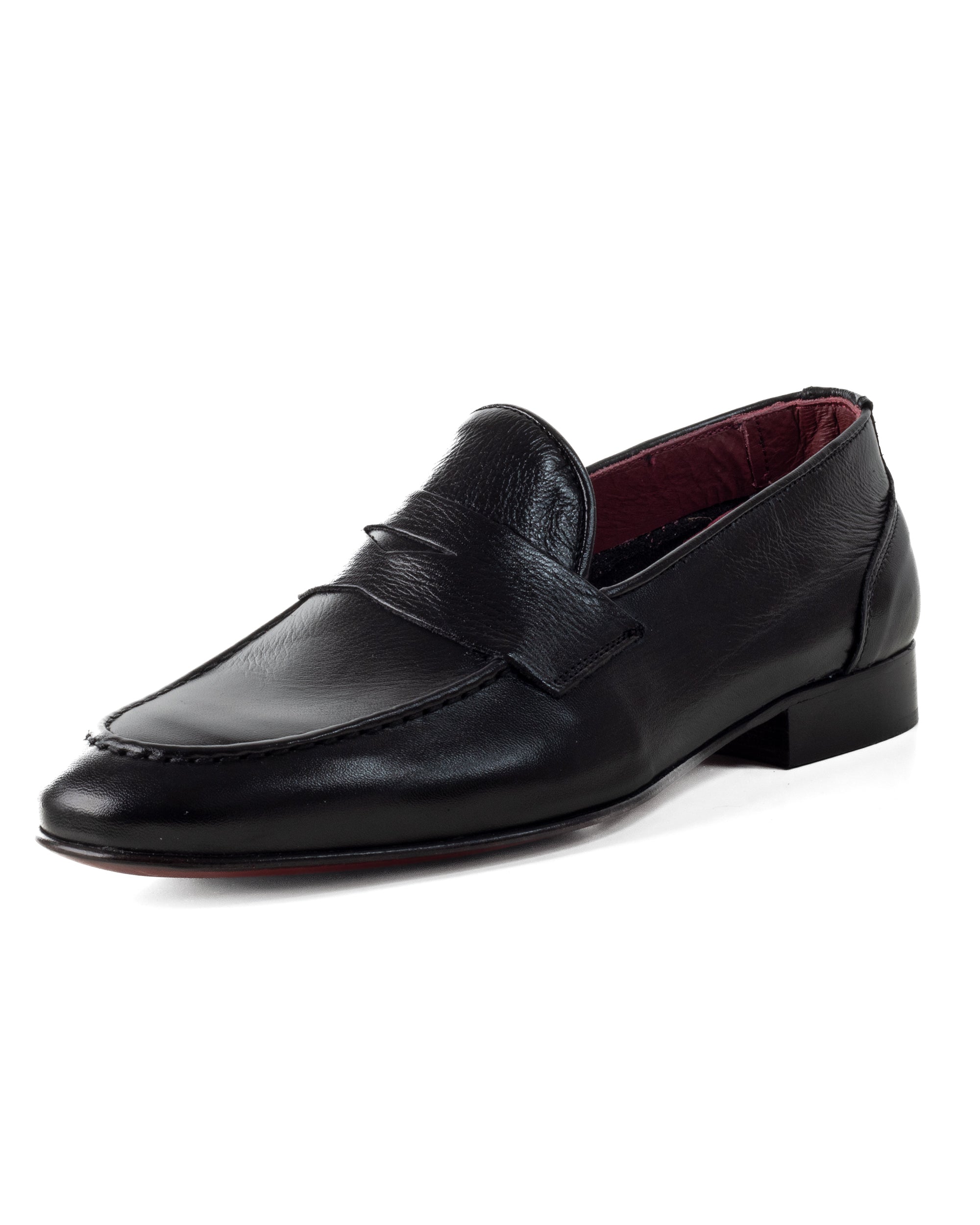 Mocassini College Uomo Con Bendina Scarpe Classiche Ecopelle Eleganti Cerimonia Suola Di Cuoio Con Ovalino Antiscivolo Casual Nero GIOSAL-S1274A