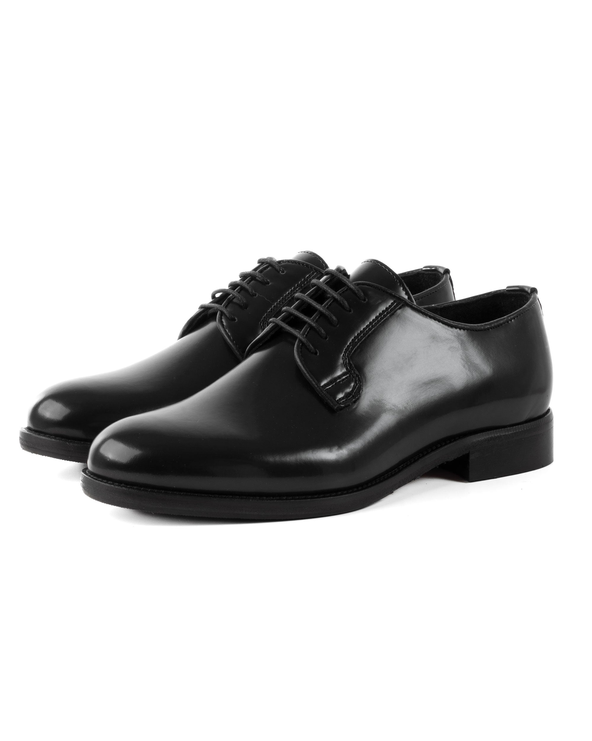 Scarpe Uomo Classiche Stringate Ecopelle Abrasivate Eleganti Cerimonia Derby Con Lacci Suola Di Cuoio Casual Nero GIOSAL-S1275A