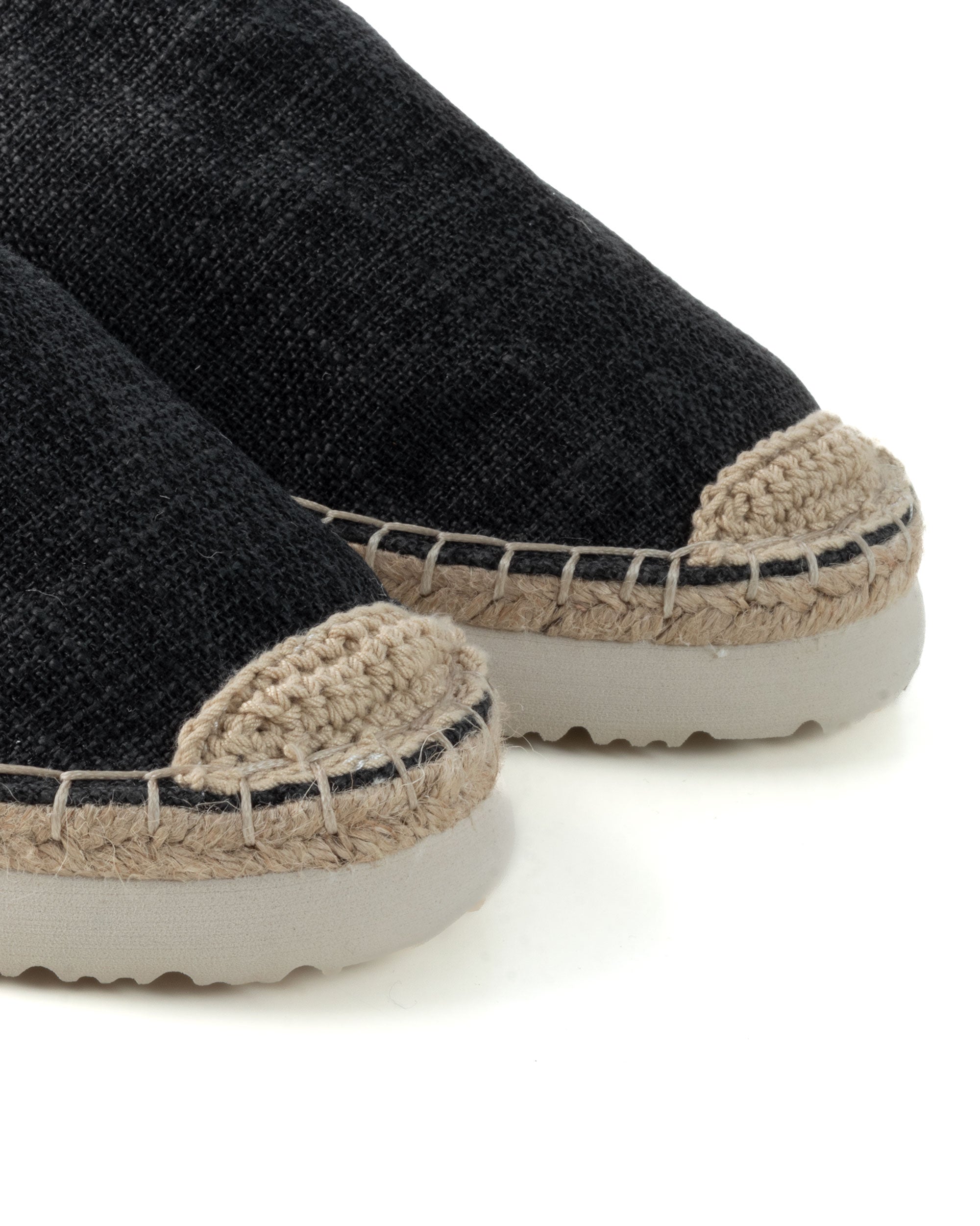 Espadrillas Scarpe Uomo Unisex Tela Estive Mare Cotone Comode Leggere Tinta Unita Nero GIOSAL-S1280A