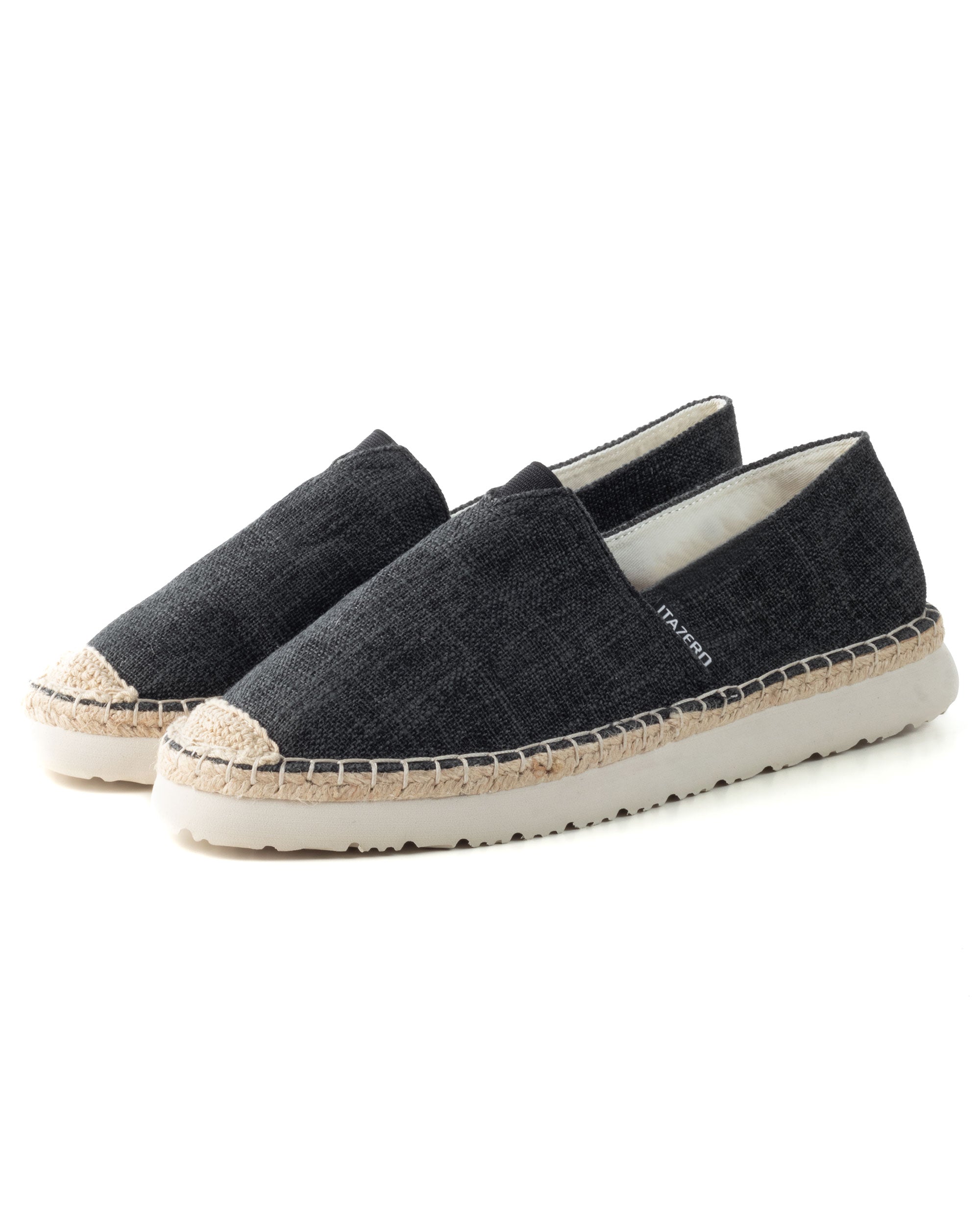 Espadrillas Scarpe Uomo Unisex Tela Estive Mare Cotone Comode Leggere Tinta Unita Nero GIOSAL-S1280A