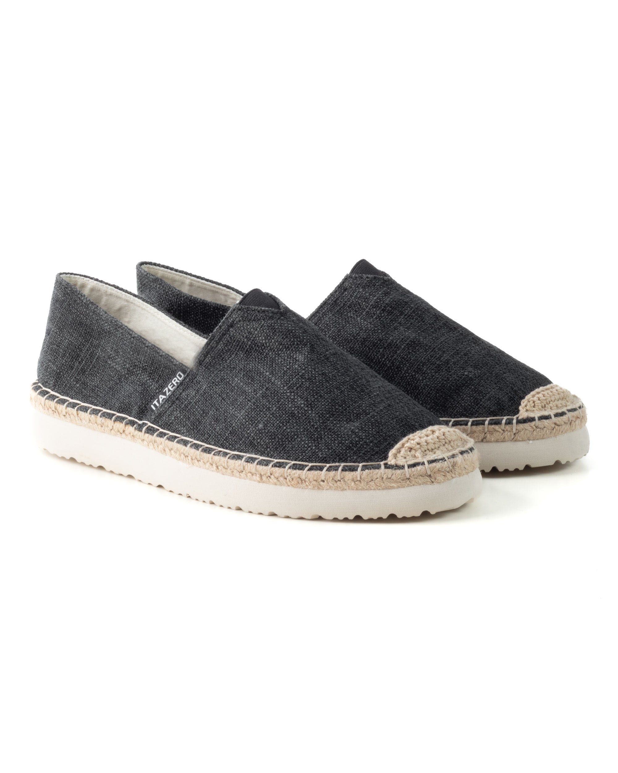 Espadrillas Scarpe Uomo Unisex Tela Estive Mare Cotone Comode Leggere Tinta Unita Nero GIOSAL-S1280A