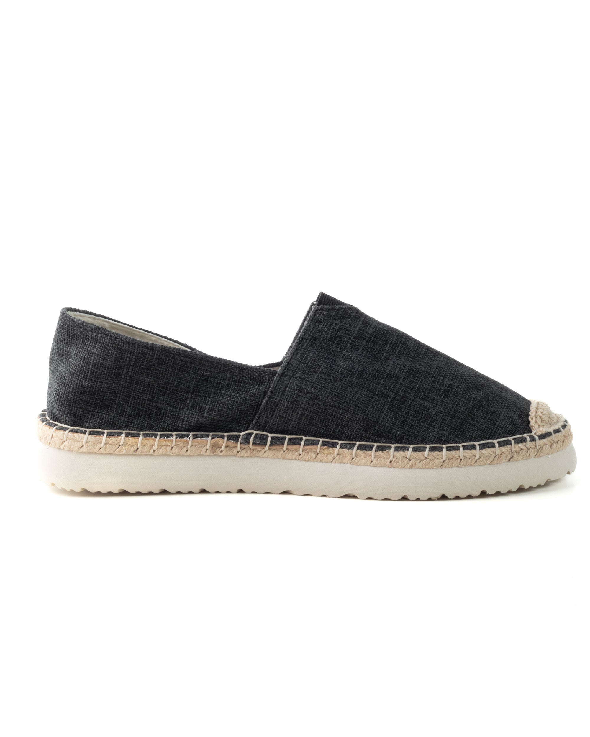 Espadrillas Scarpe Uomo Unisex Tela Estive Mare Cotone Comode Leggere Tinta Unita Nero GIOSAL-S1280A