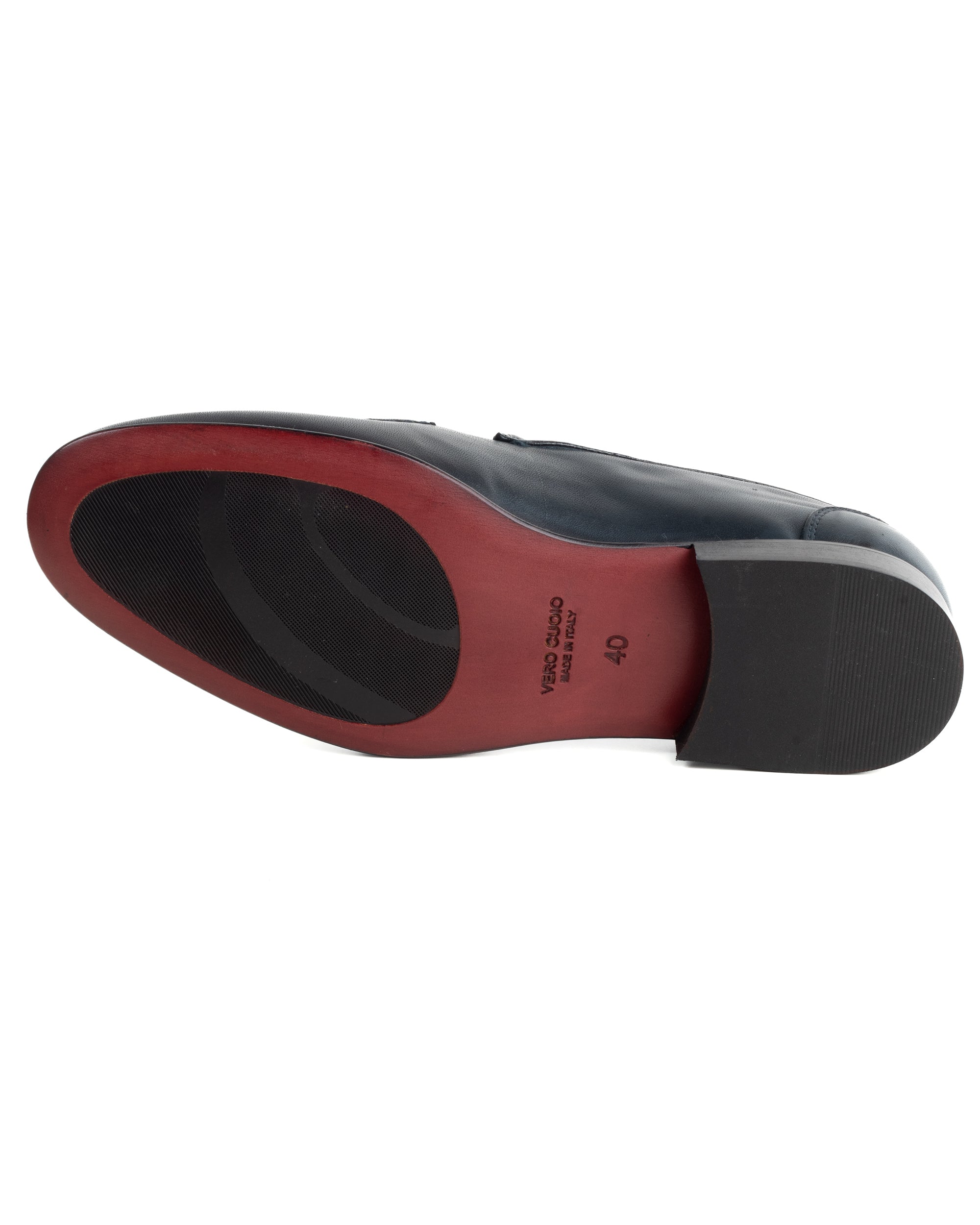 Mocassini College Uomo Con Nappine Scarpe Classiche Ecopelle Morbida Eleganti Cerimonia Suola Di Cuoio Con Ovalino Antiscivolo Casual Blu GIOSAL-S1281A