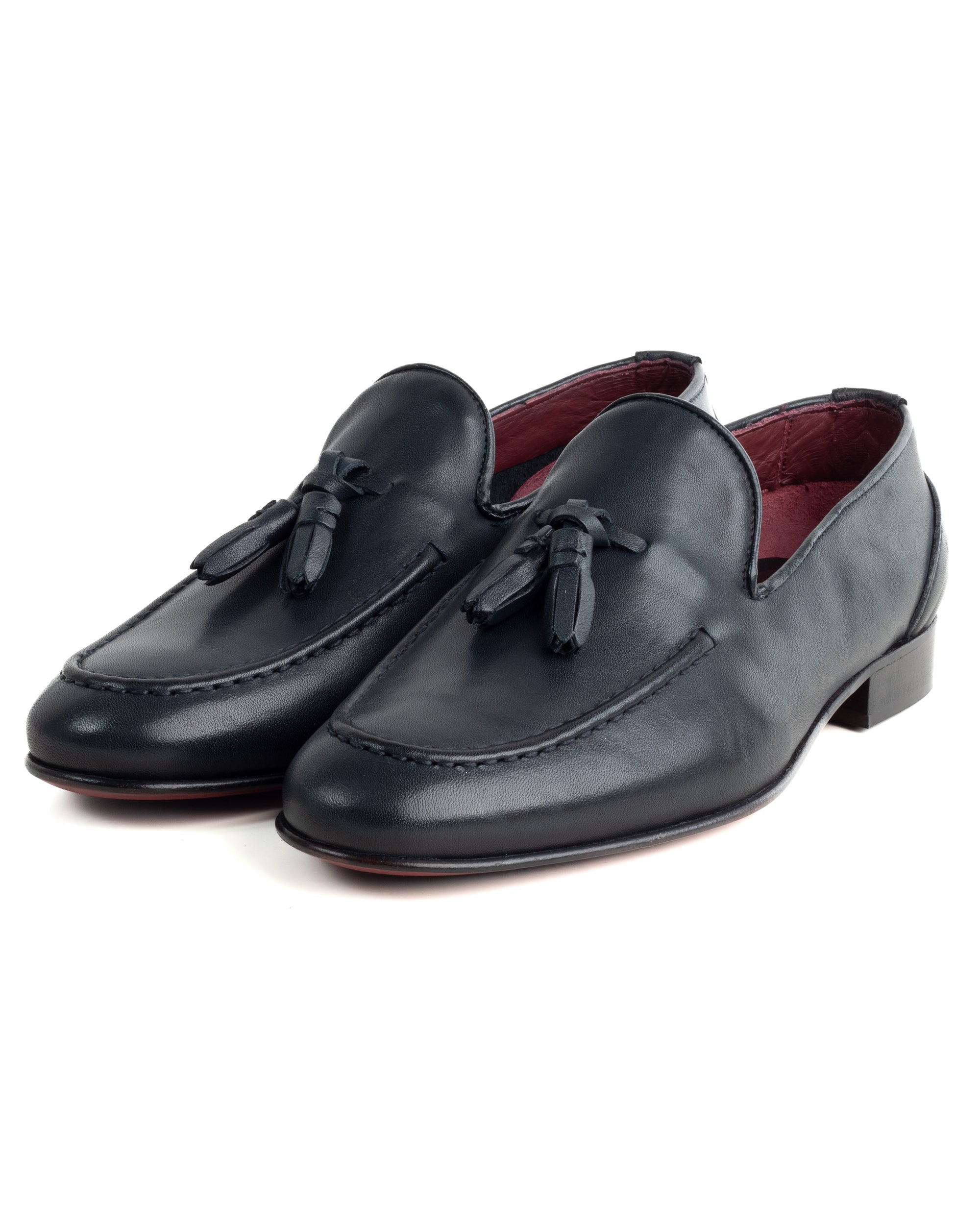 Mocassini College Uomo Con Nappine Scarpe Classiche Ecopelle Morbida Eleganti Cerimonia Suola Di Cuoio Con Ovalino Antiscivolo Casual Blu GIOSAL-S1281A