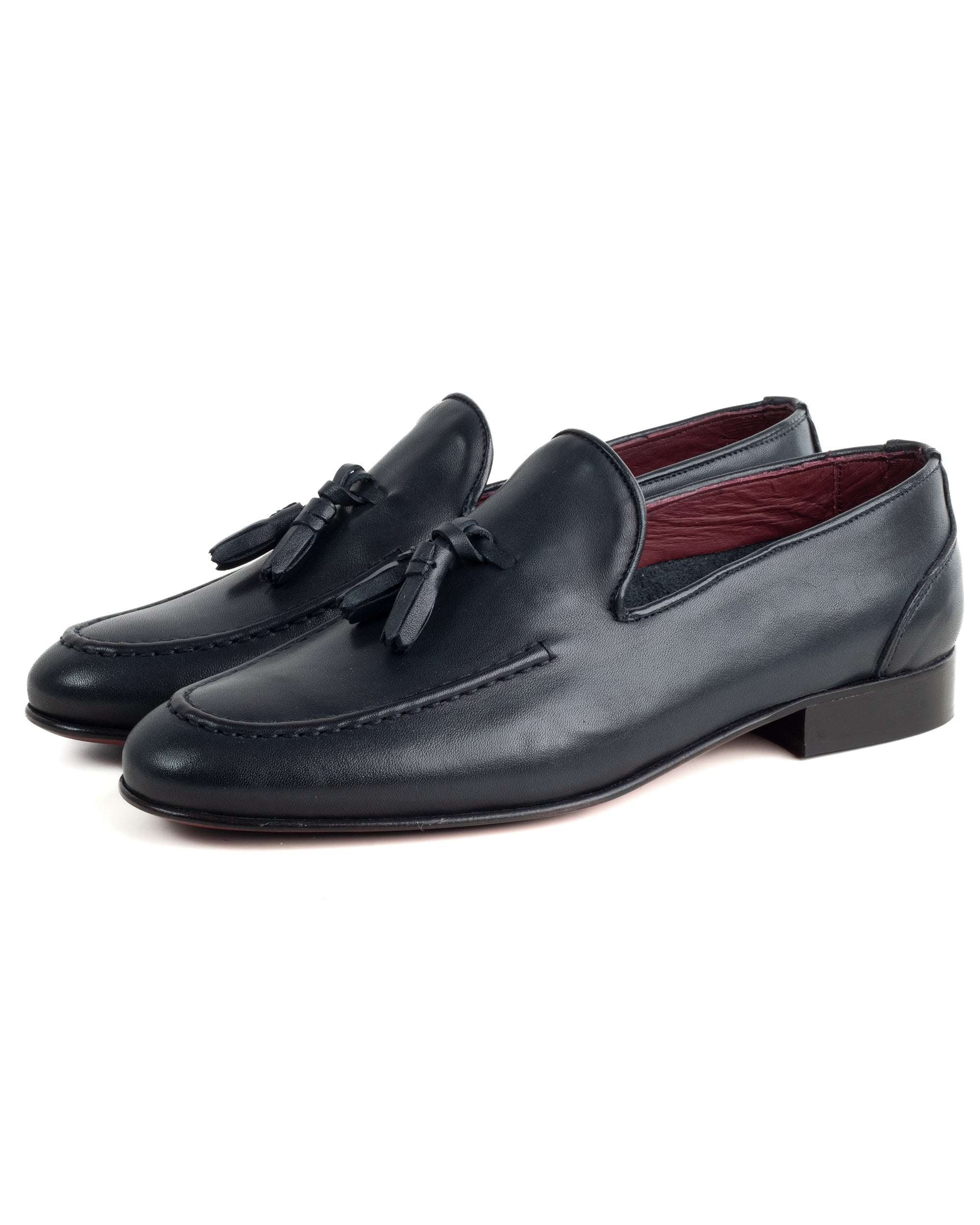 Mocassini College Uomo Con Nappine Scarpe Classiche Ecopelle Morbida Eleganti Cerimonia Suola Di Cuoio Con Ovalino Antiscivolo Casual Blu GIOSAL-S1281A