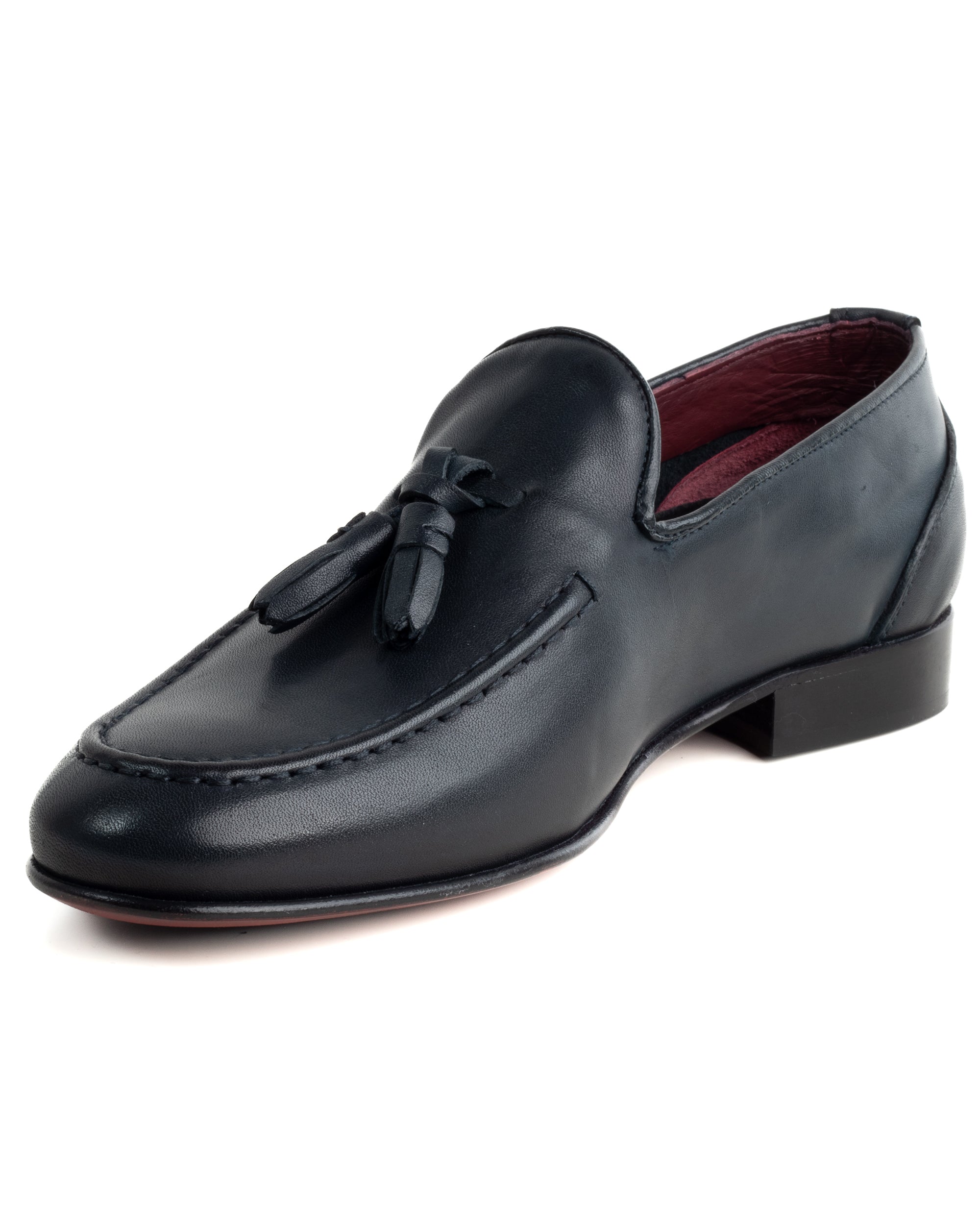 Mocassini College Uomo Con Nappine Scarpe Classiche Ecopelle Morbida Eleganti Cerimonia Suola Di Cuoio Con Ovalino Antiscivolo Casual Blu GIOSAL-S1281A