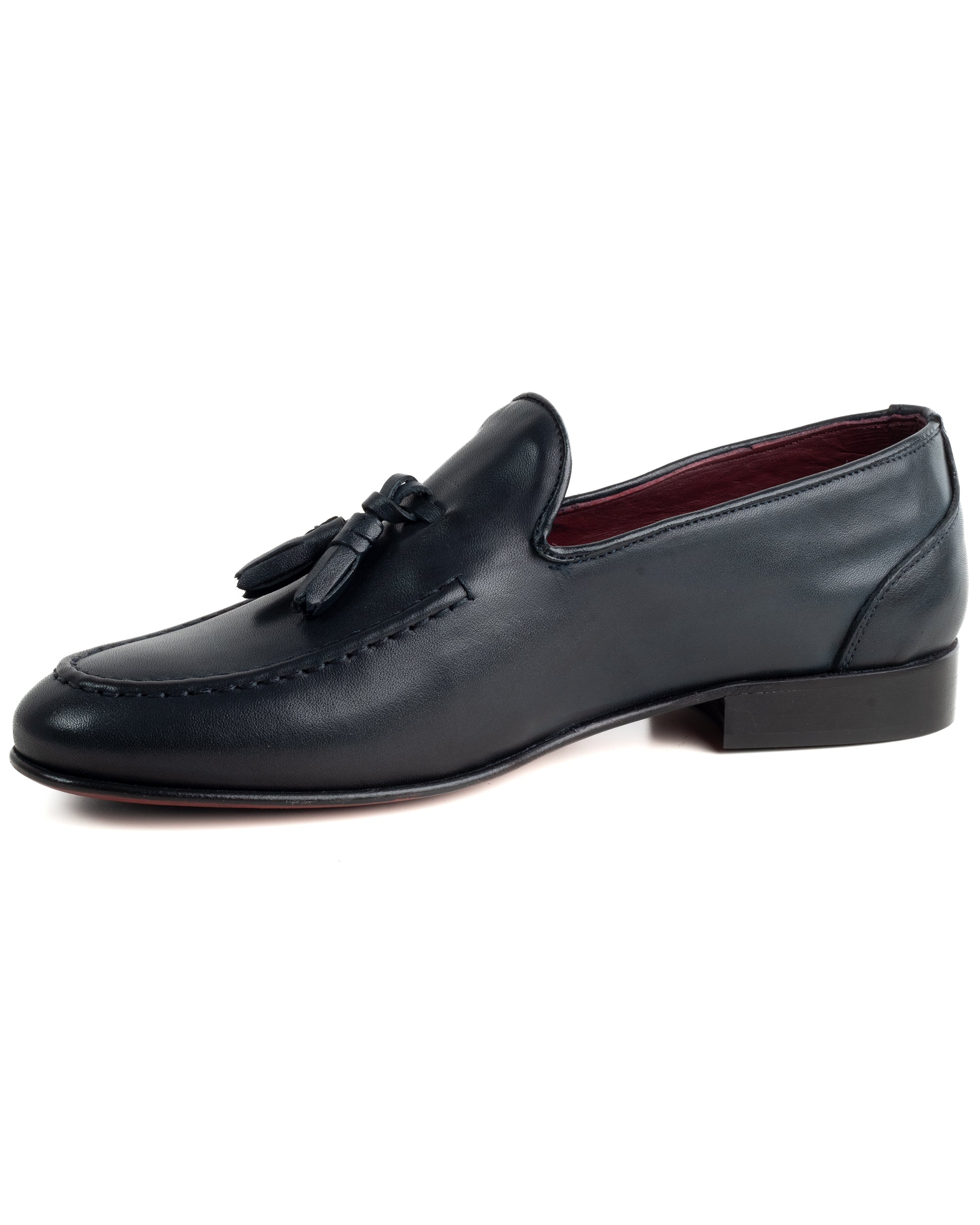 Mocassini College Uomo Con Nappine Scarpe Classiche Ecopelle Morbida Eleganti Cerimonia Suola Di Cuoio Con Ovalino Antiscivolo Casual Blu GIOSAL-S1281A