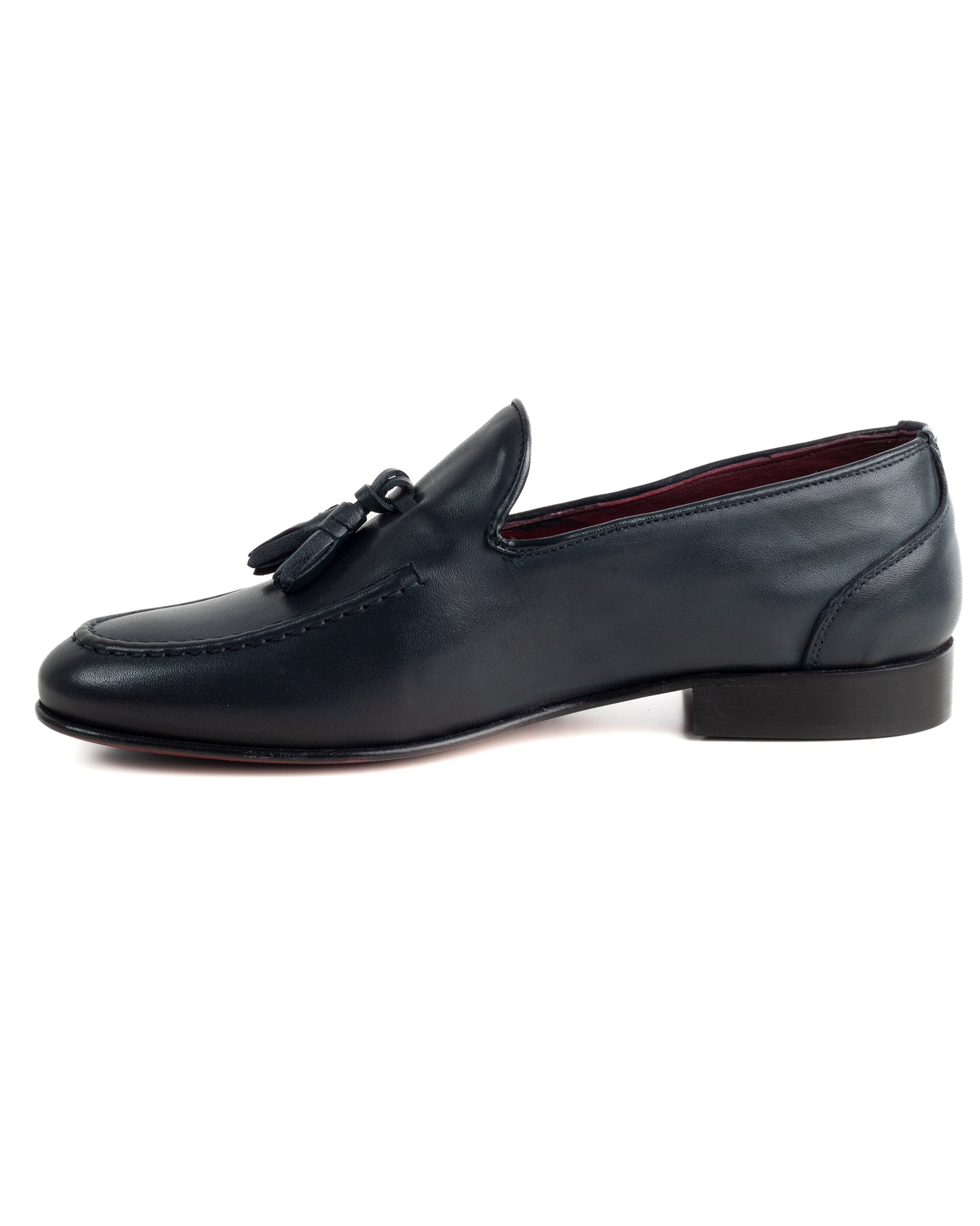 Mocassini College Uomo Con Nappine Scarpe Classiche Ecopelle Morbida Eleganti Cerimonia Suola Di Cuoio Con Ovalino Antiscivolo Casual Blu GIOSAL-S1281A