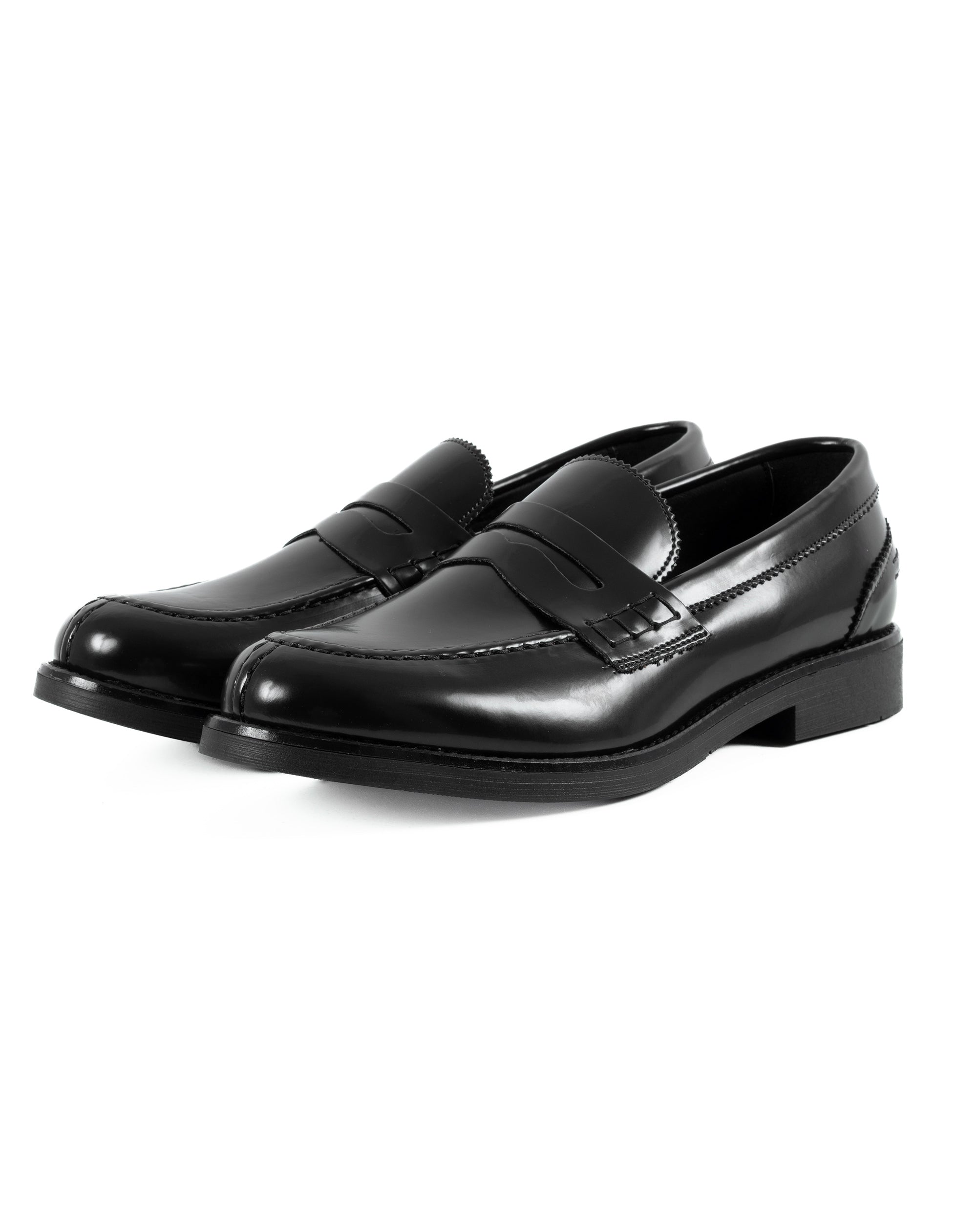 Mocassini College Uomo Scarpe Ecopelle Abrasivate Eleganti Cerimonia Suola Di Gomma Casual Nero GIOSAL-S1283A