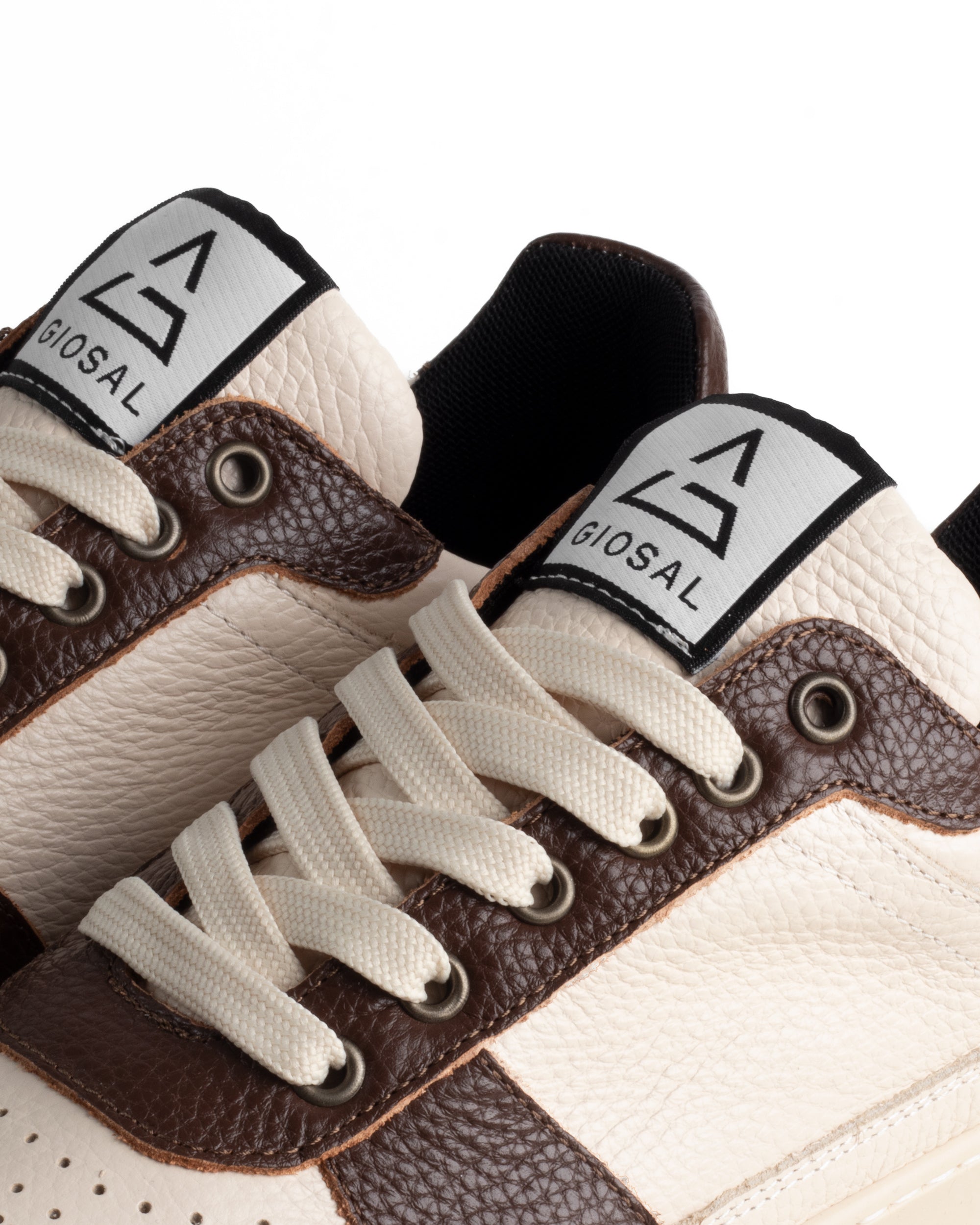 Scarpe Uomo Sneakers Beige Ecopelle Martellata Casual Sportive Pelle Bottolato Camoscio Marrone GIOSAL-S1285A