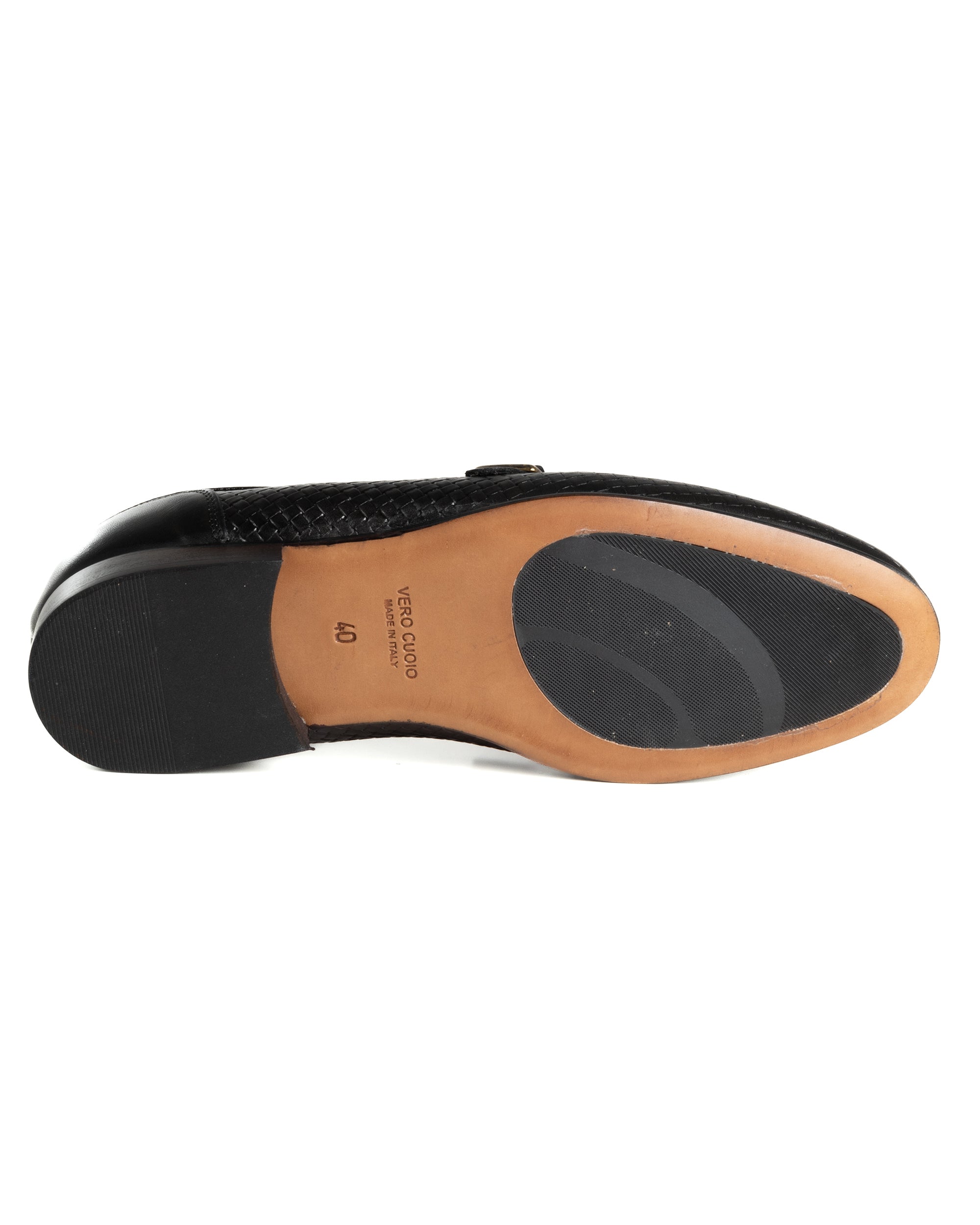 Mocassini Uomo Con Fibbia Frangia Scarpe Ecopelle Eleganti Pelle Vitello Intrecciata Cerimonia Suola Di Cuoio Con Ovalino Antiscivolo Casual Nero GIOSAL-S1288A