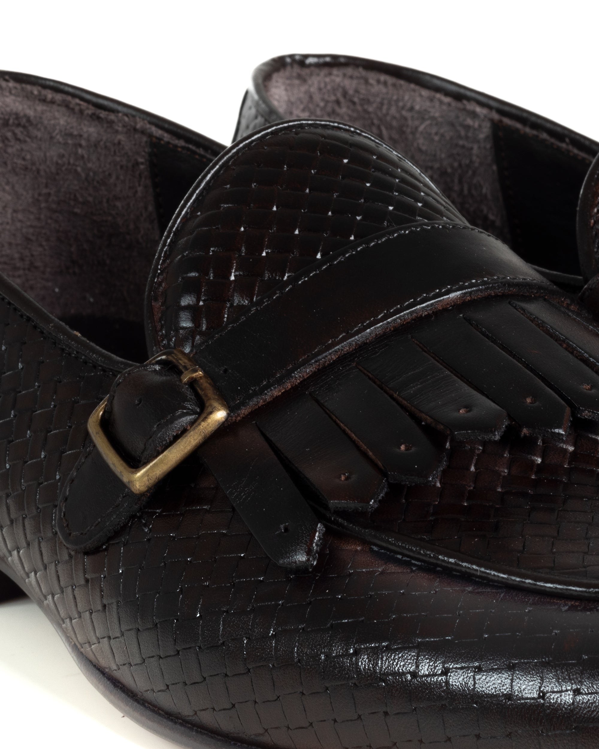 Mocassini Uomo Con Fibbia Frangia Scarpe Ecopelle Eleganti Pelle Vitello Intrecciata Cerimonia Suola Di Cuoio Con Ovalino Antiscivolo Casual Marrone GIOSAL-S1289A