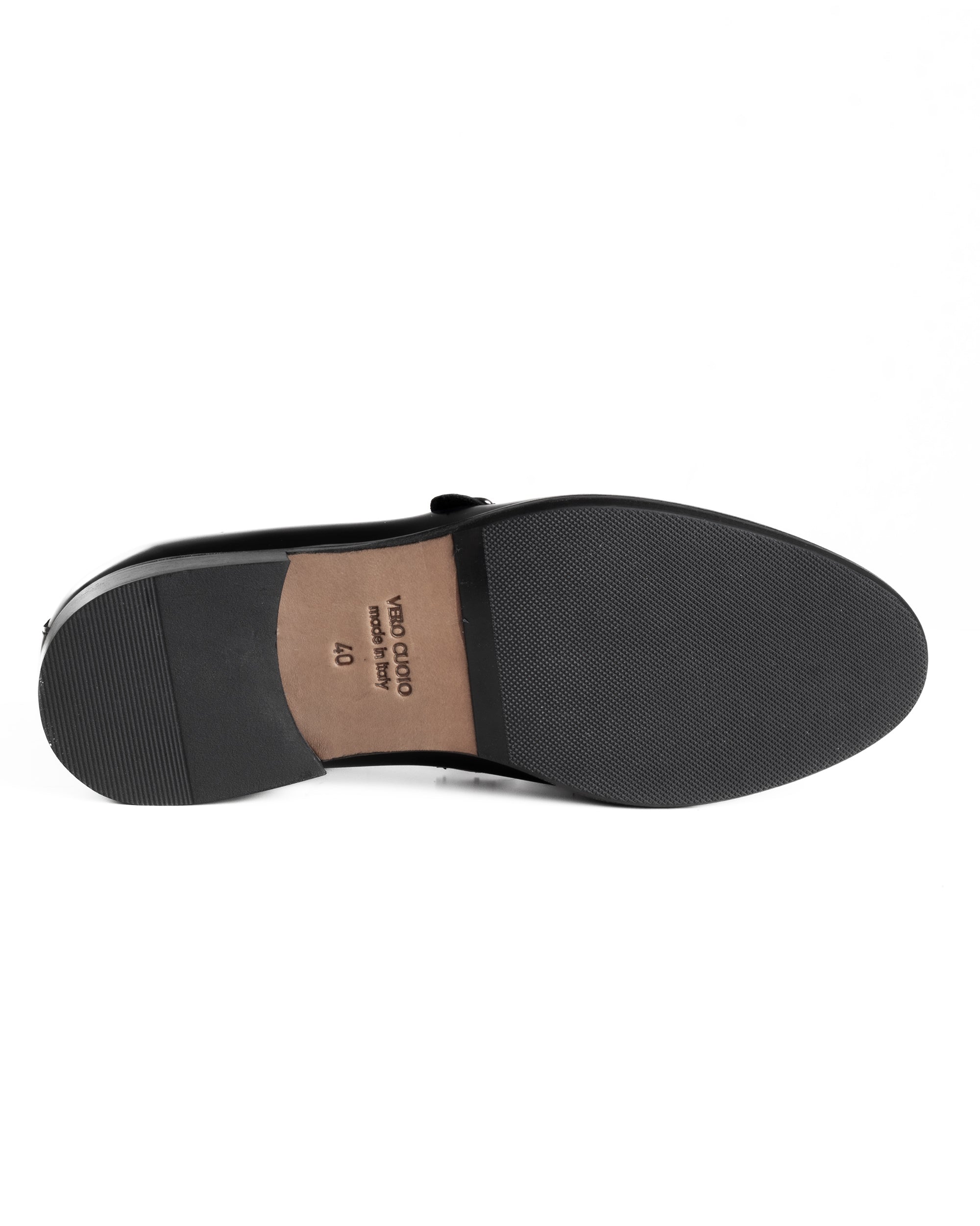 Mocassini Uomo Con Fibbia Frangia Scarpe Eleganti Ecopelle Abrasivate Cerimonia Suola Di Cuoio Casual Nero GIOSAL-S1295A