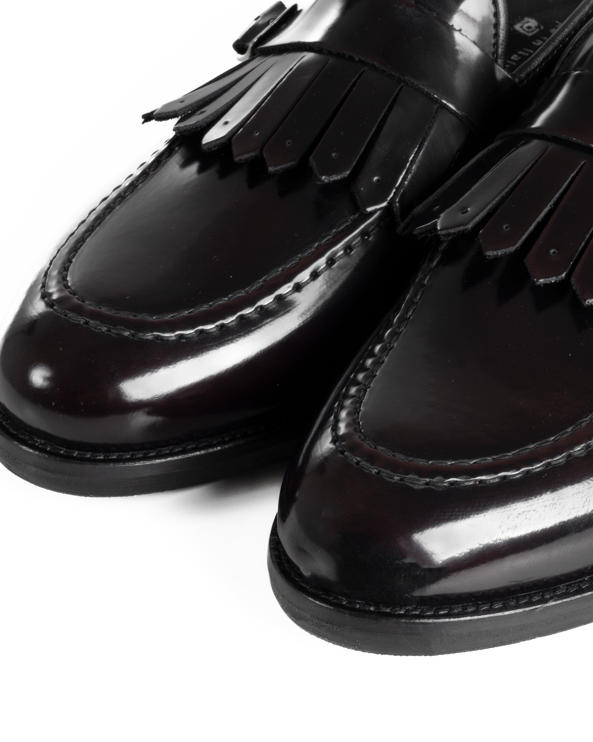 Mocassini Uomo Con Fibbia Frangia Scarpe Eleganti Ecopelle Abrasivate Cerimonia Suola Di Cuoio Casual Bordeaux GIOSAL-S1296A