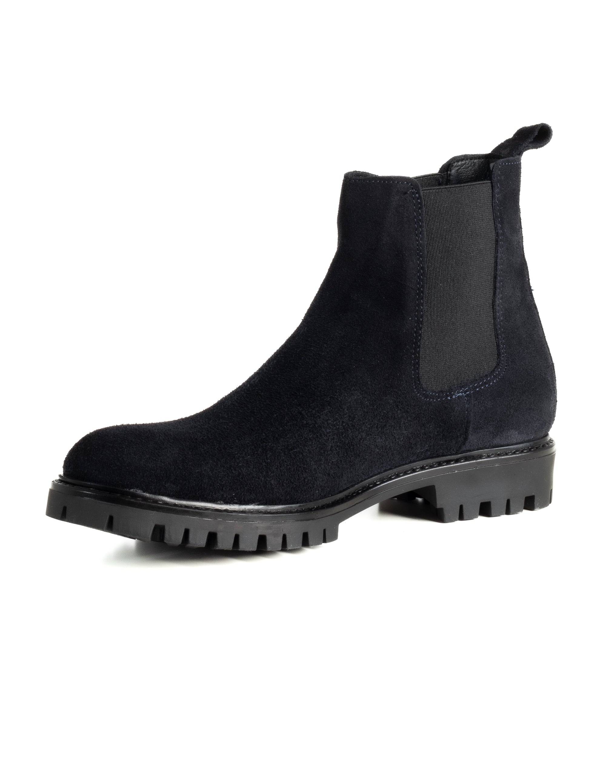 Scarpe Uomo Beatles Stivaletto Chelsea Camoscio Fondo Gomma Roccia Blu GIOSAL-S1298A