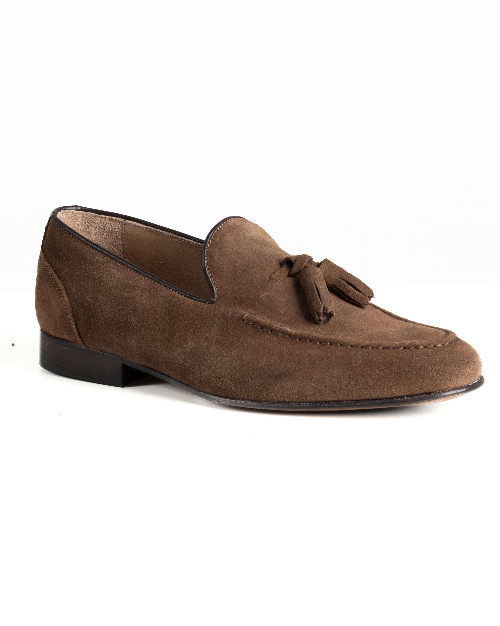 Mocassini Uomo Con Nappine Scarpe Camoscio Eleganti Cerimonia Pelle Scamosciata Suola Di Cuoio Con Ovalino Antiscivolo Casual Tabacco GIOSAL-S1301A