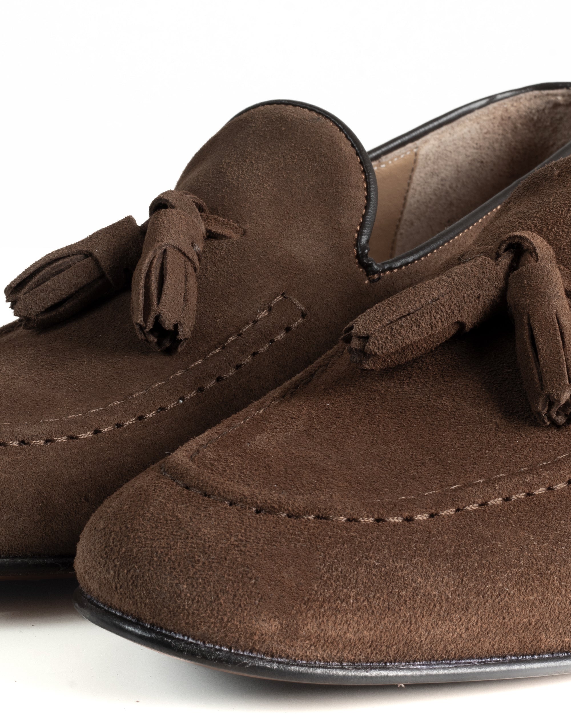 Mocassini Uomo Con Nappine Scarpe Camoscio Eleganti Cerimonia Pelle Scamosciata Suola Di Cuoio Con Ovalino Antiscivolo Casual Tabacco GIOSAL-S1301A