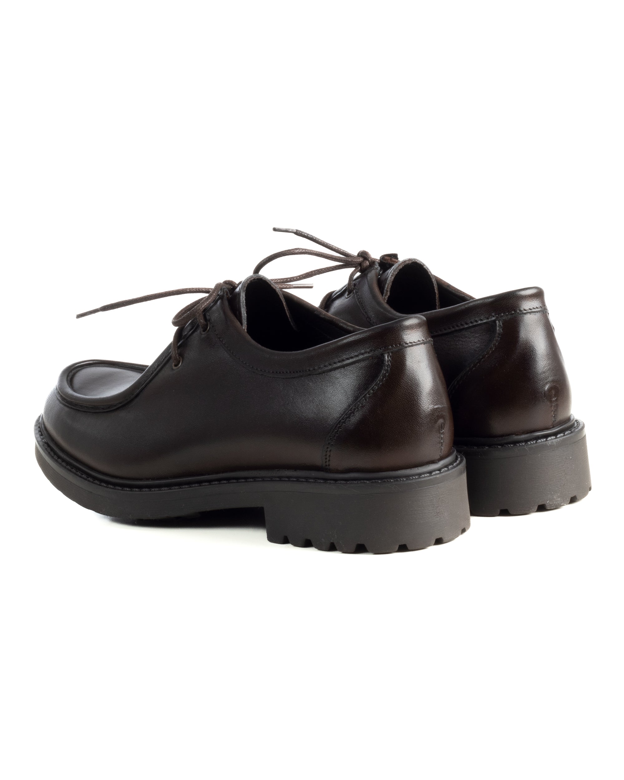 Scarpe Uomo Stringate Derby Lacci Eleganti Pelle Testa Di Moro S1302A