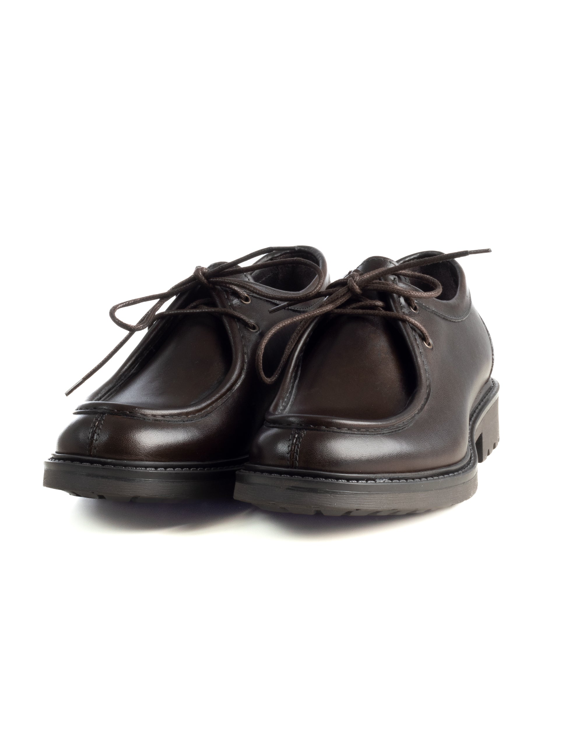 Scarpe Uomo Stringate Derby Lacci Eleganti Pelle Testa Di Moro S1302A