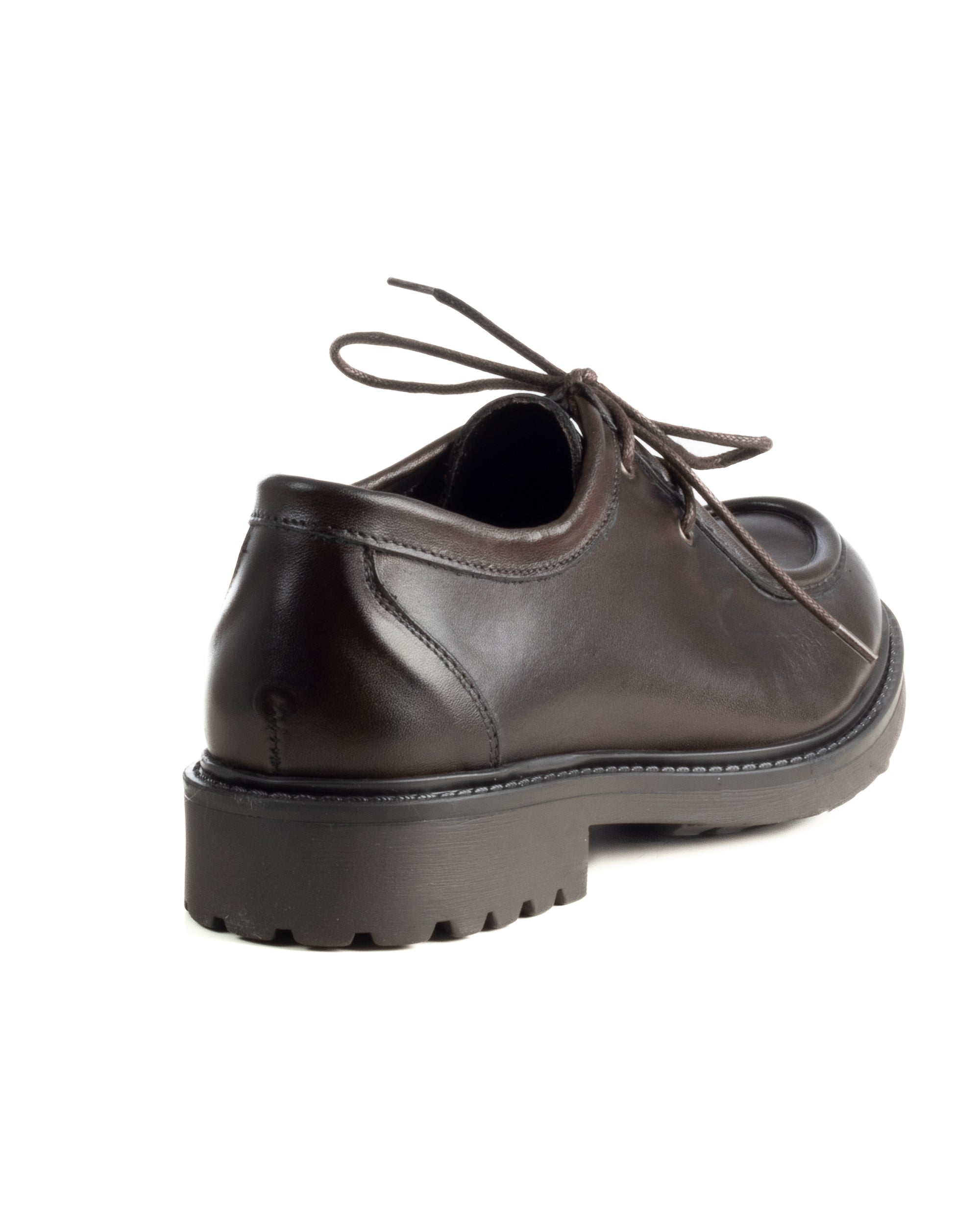 Scarpe Uomo Stringate Derby Lacci Eleganti Pelle Testa Di Moro S1302A