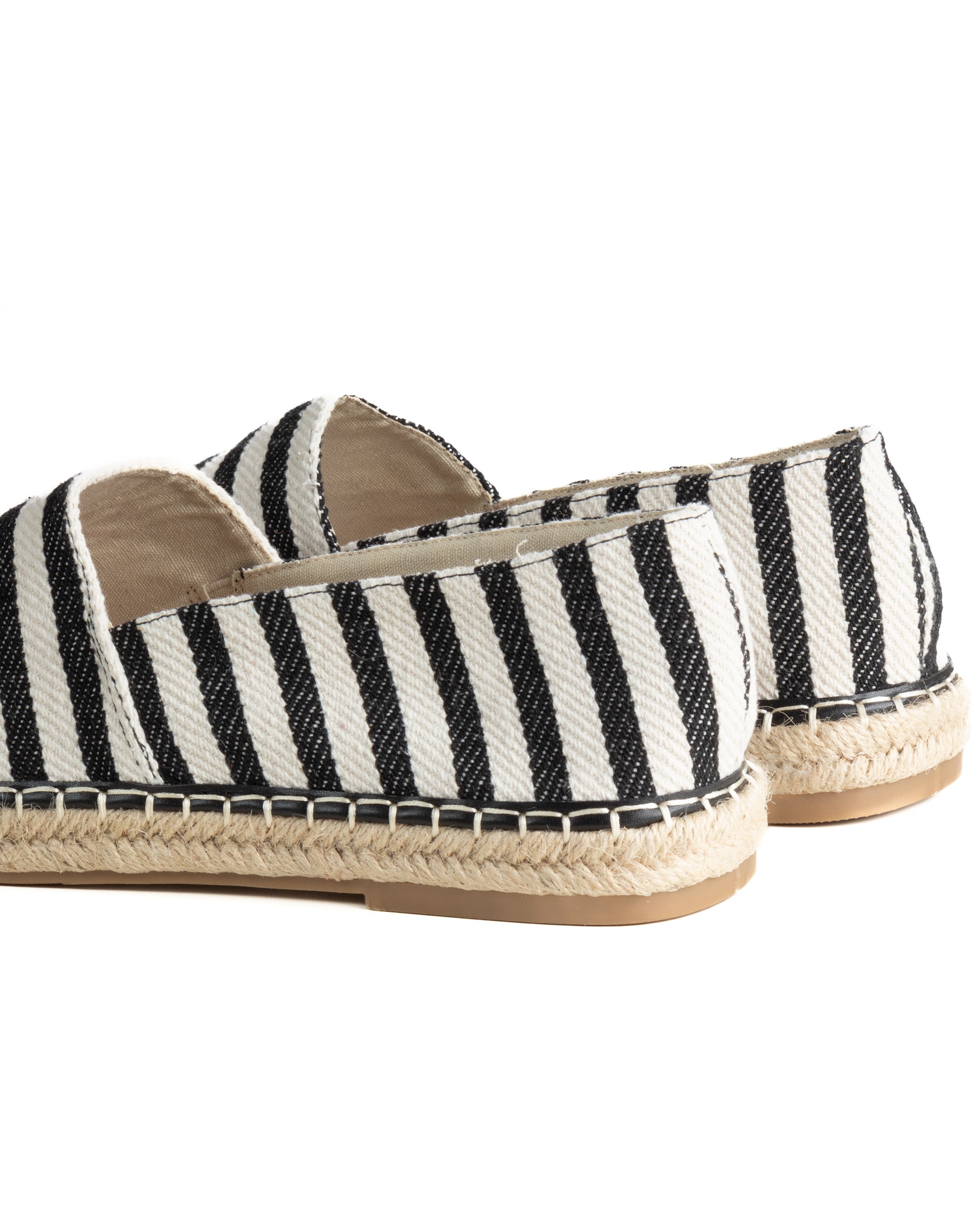 Espadrillas scarpe uomo unisex tela estive mare rigate nero GIOSAL-S1304A