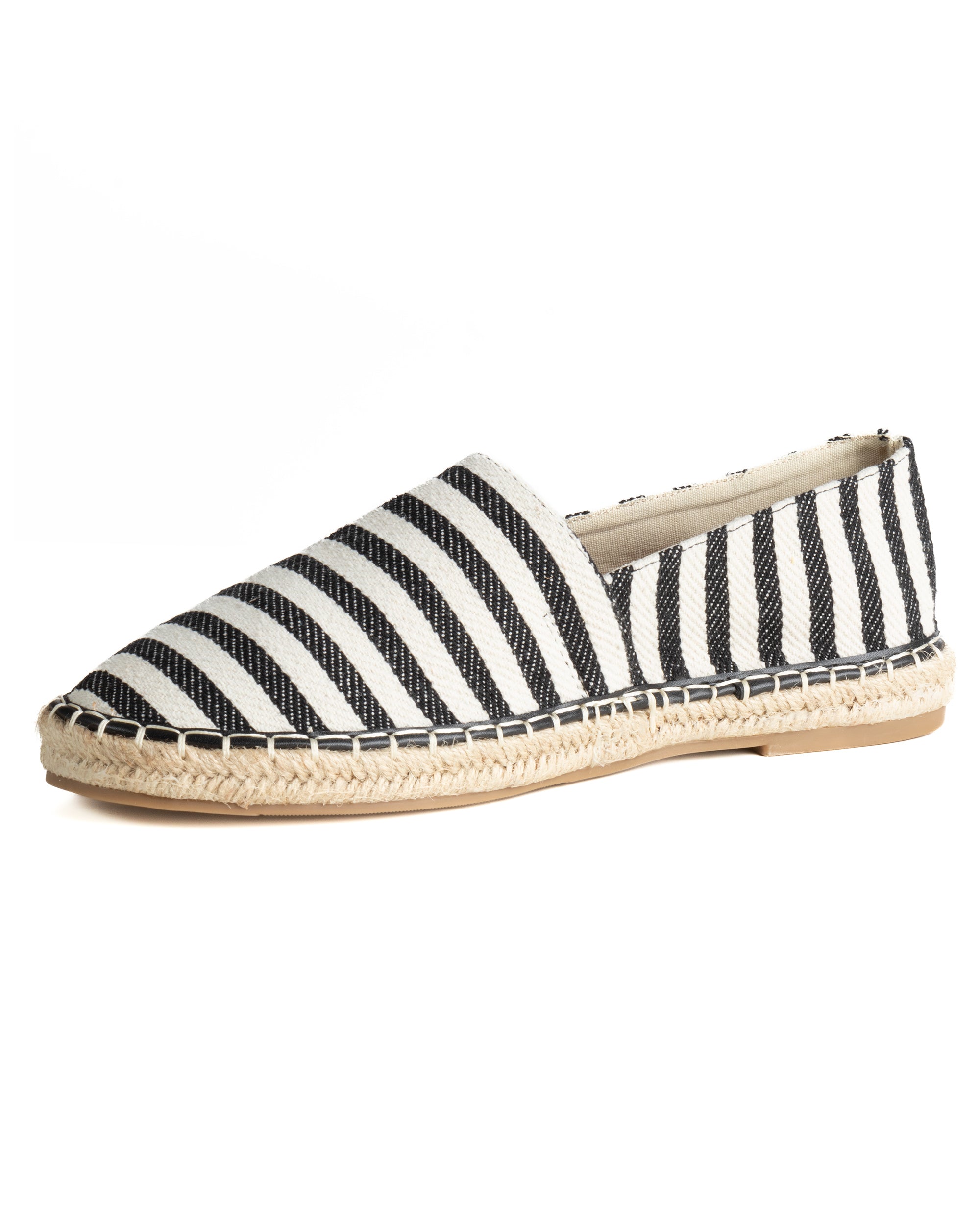 Espadrillas scarpe uomo unisex tela estive mare rigate nero GIOSAL-S1304A
