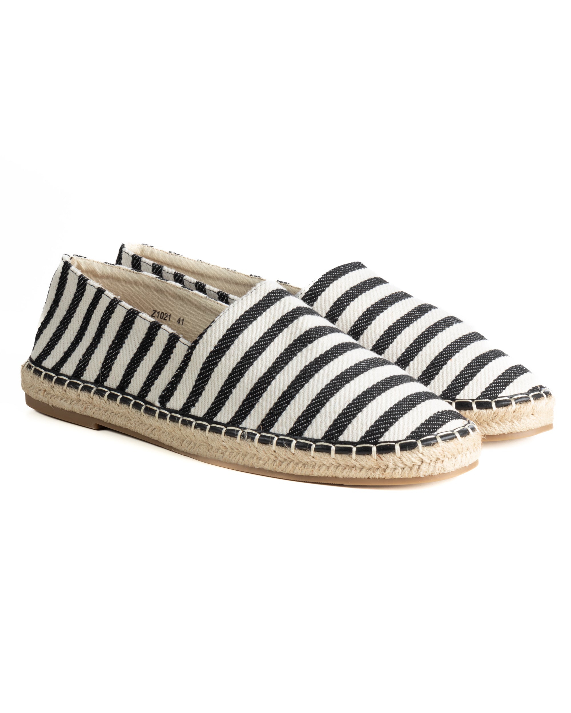 Espadrillas scarpe uomo unisex tela estive mare rigate nero GIOSAL-S1304A