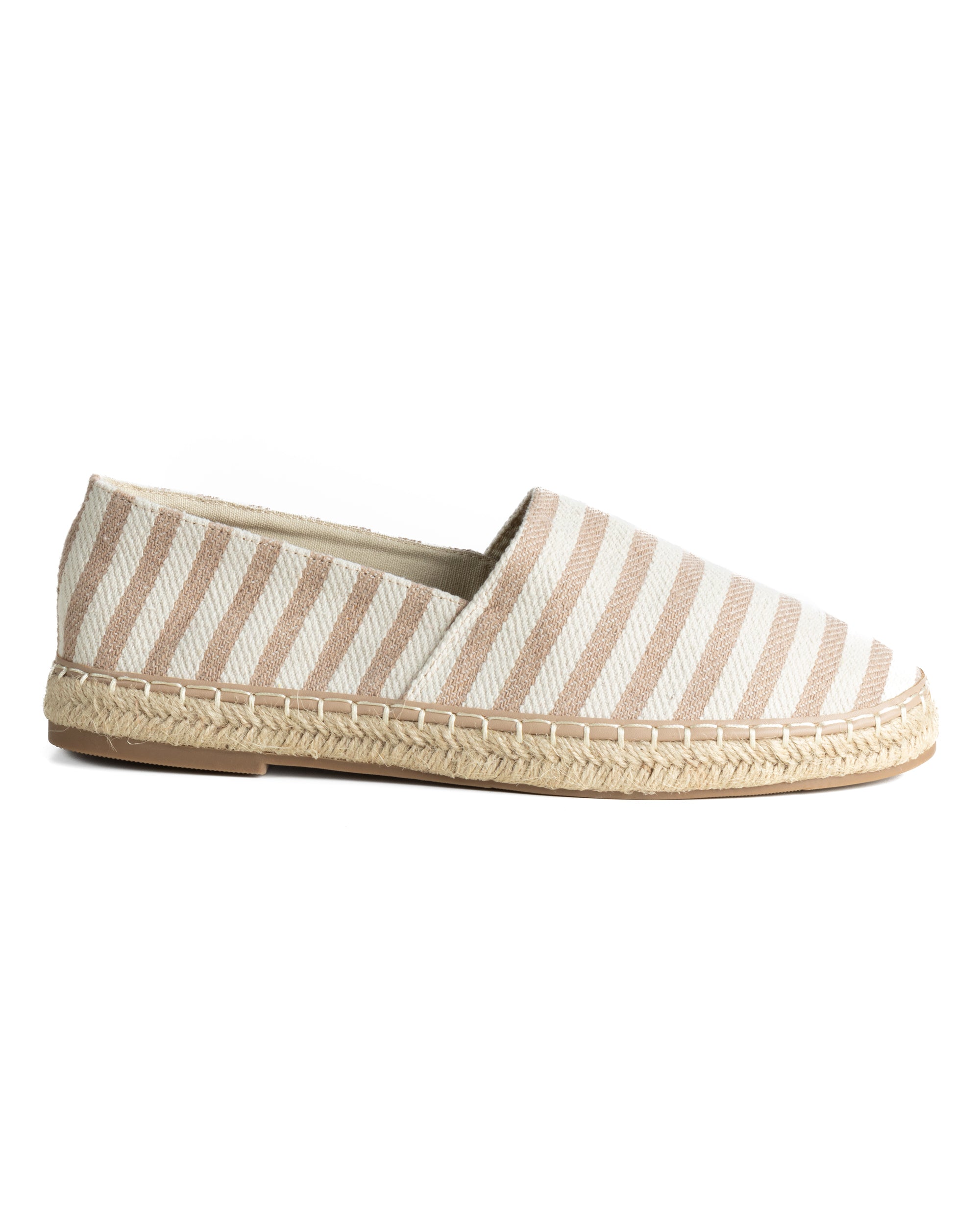 Espadrillas scarpe uomo unisex tela estive mare rigate beige GIOSAL-S1305A